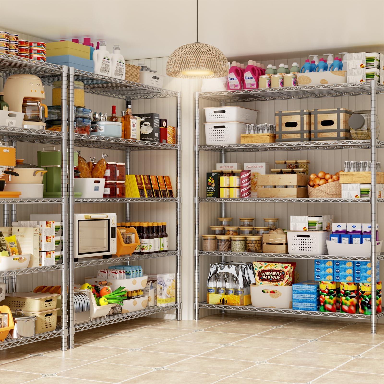 45" W x 20" D x 72" H Heavy Duty Wire Shelving Unit