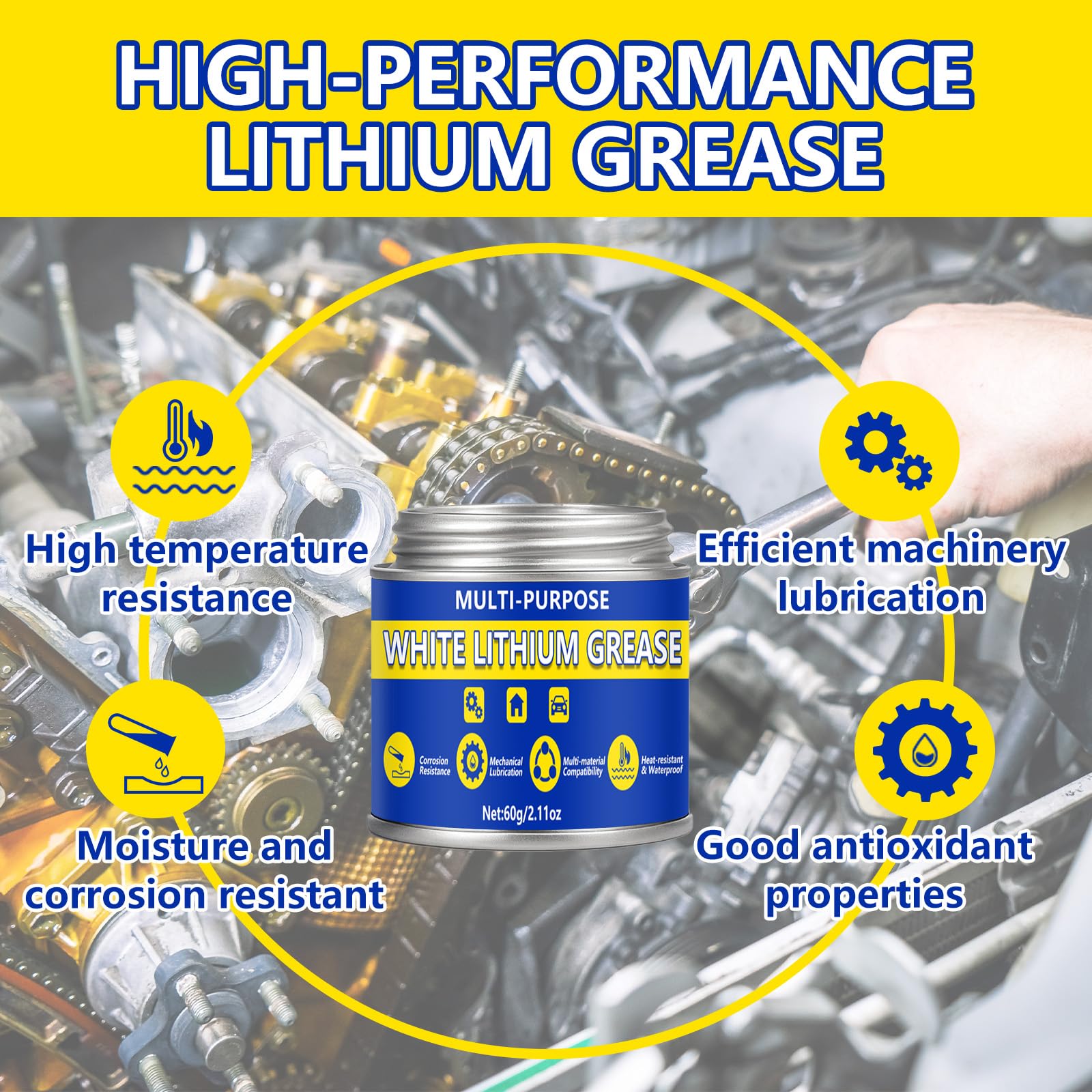 Multi Purpose White Lithium Grease (2.0288 Fl Oz)