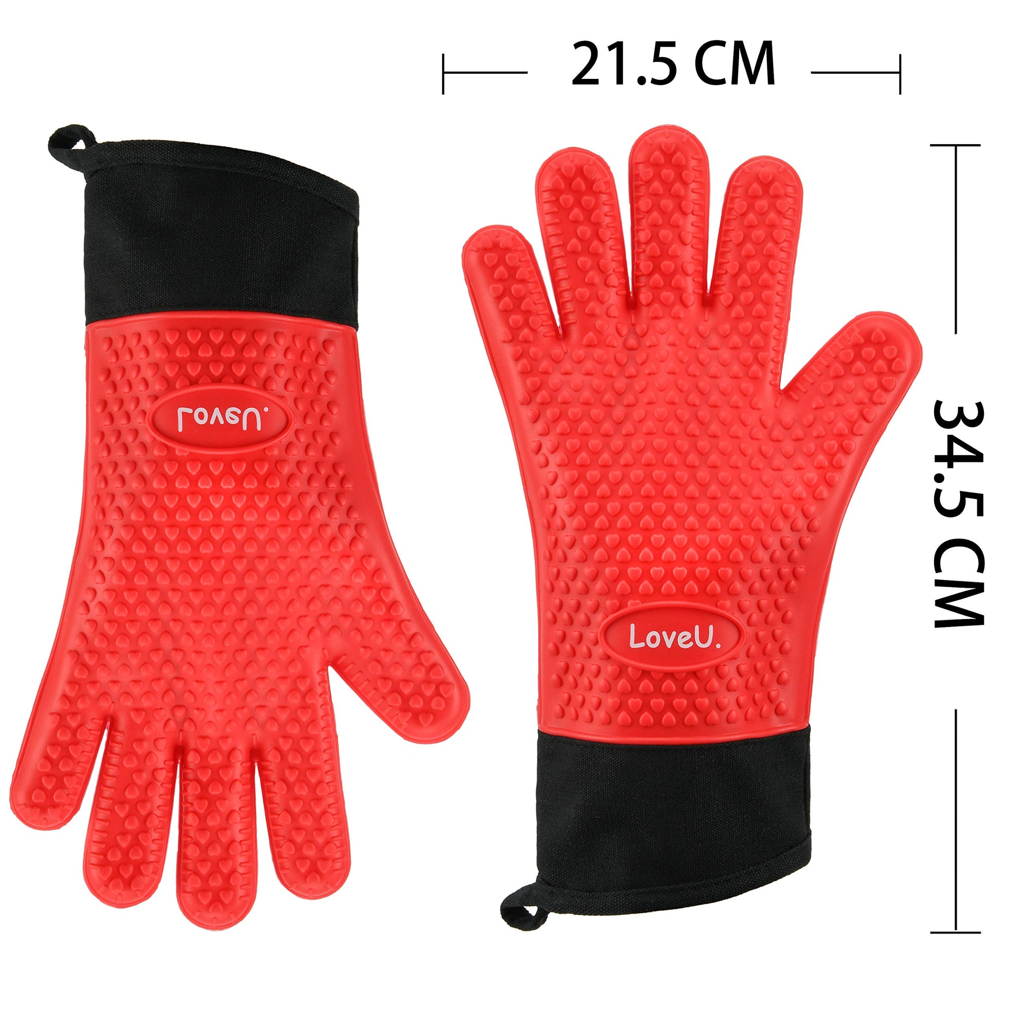 Silicone Oven Mitts Gloves (2 Count)