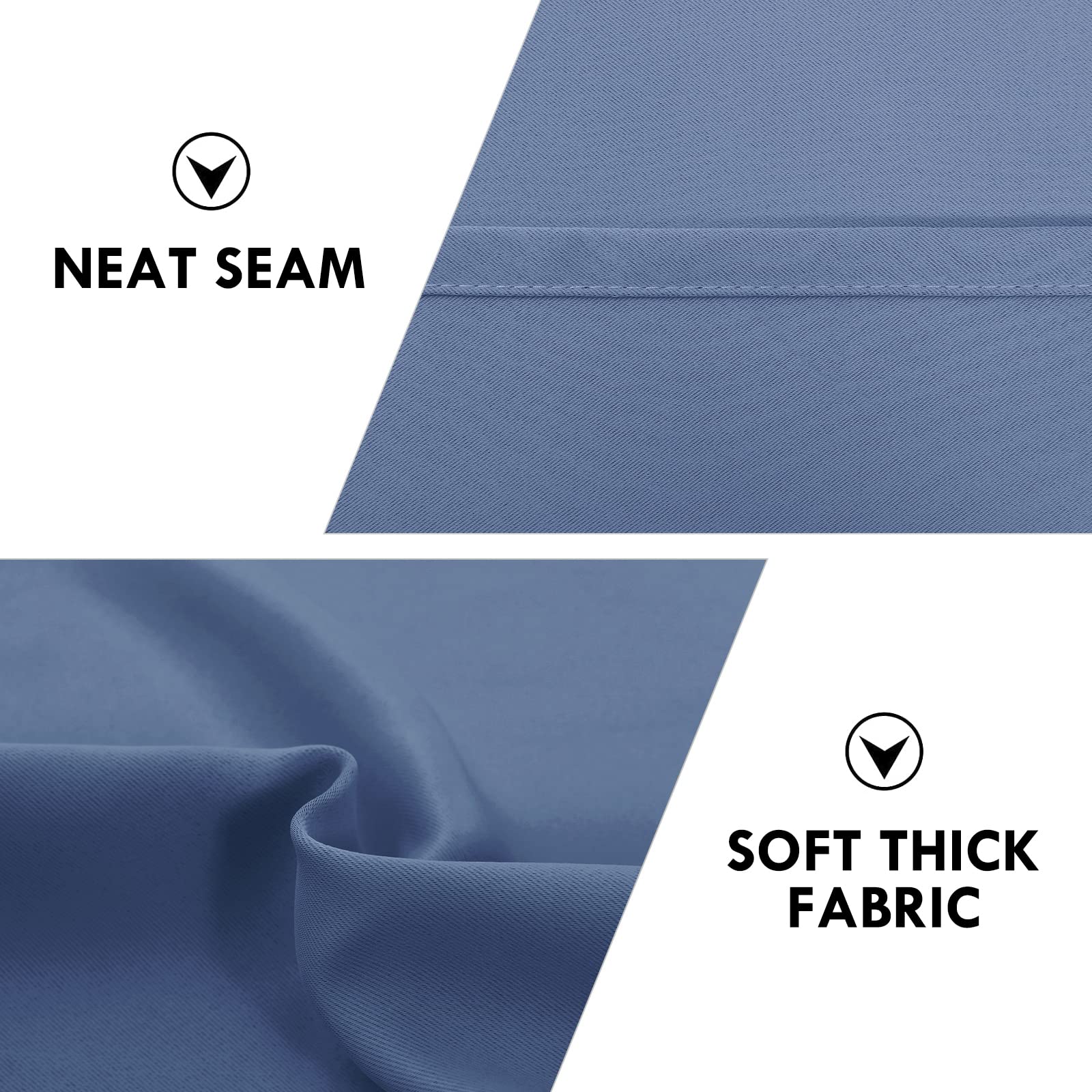 Blackout Curtains for Bedroom 42 x 72 Inch Long Dusty Blue 2 Panels (2 Count)