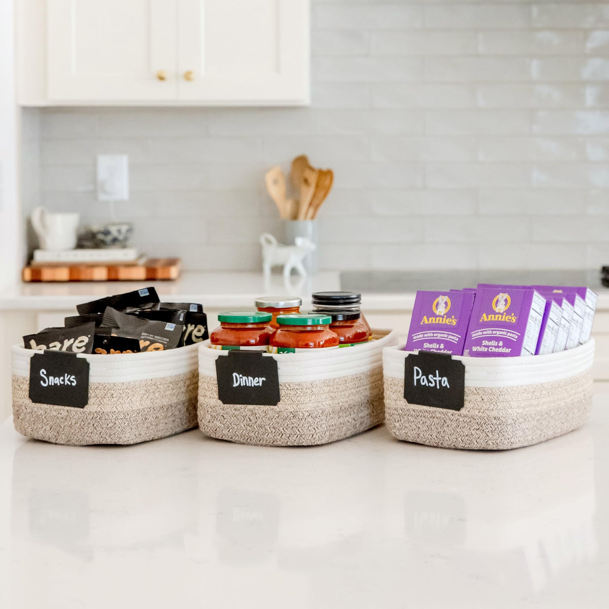 11.8"x8"x4.5” Storage Baskets for Shelves 3 Pack (3 Count)