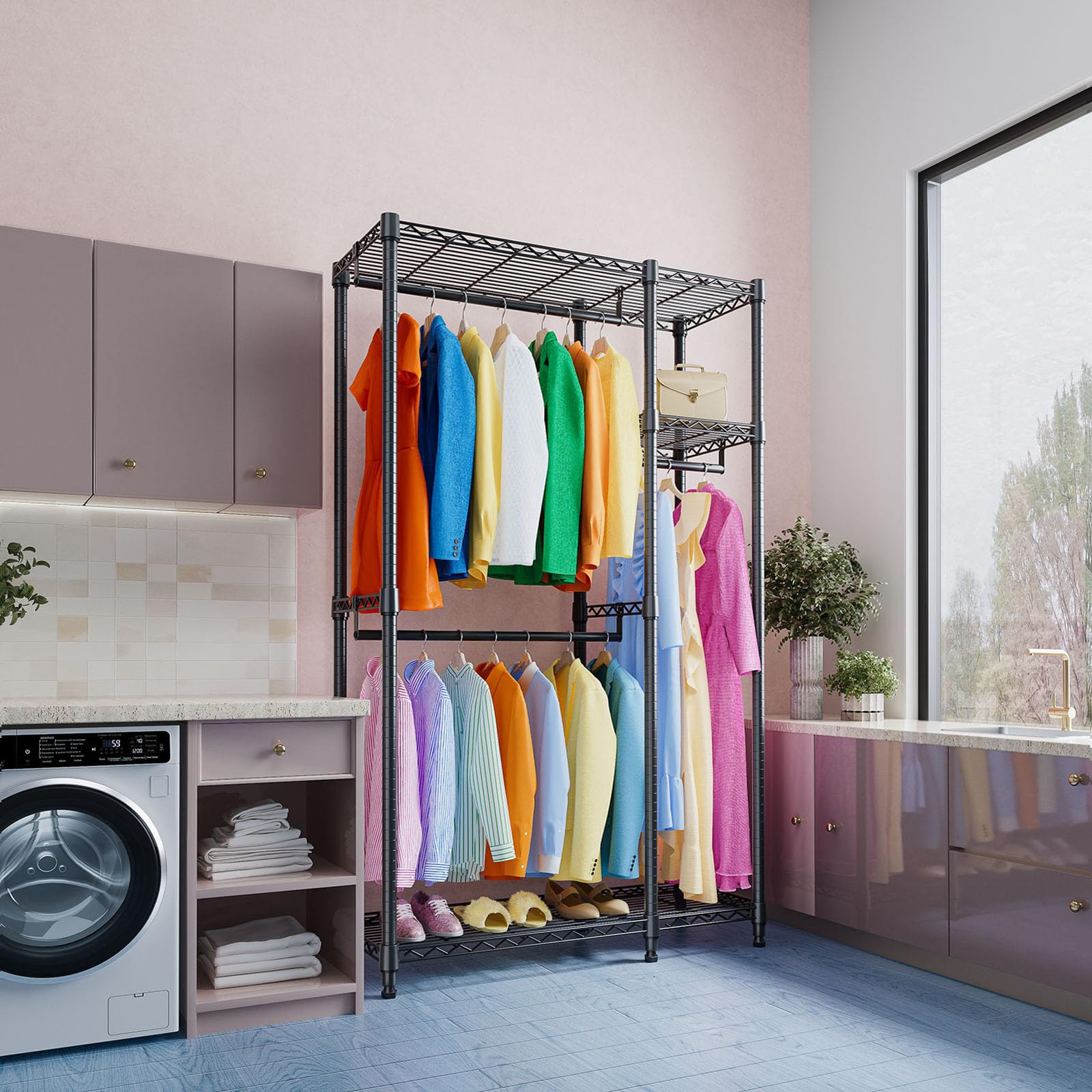 Heavy Duty Garment Rack Wire Clothes Rack for Hanging Clothes