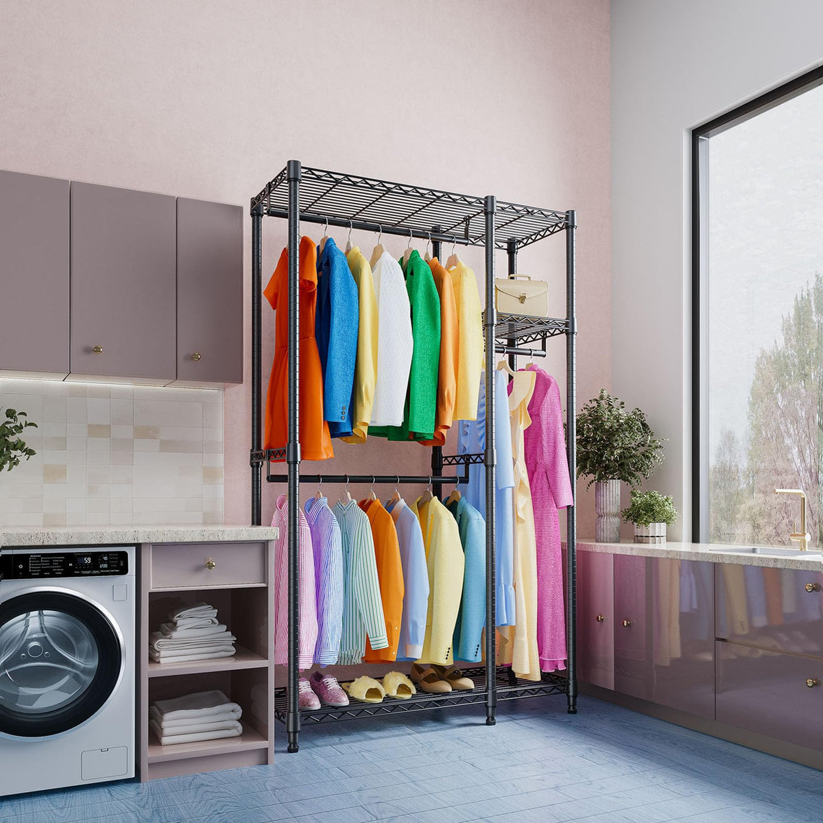 Heavy Duty Garment Rack Wire Clothes Rack for Hanging Clothes