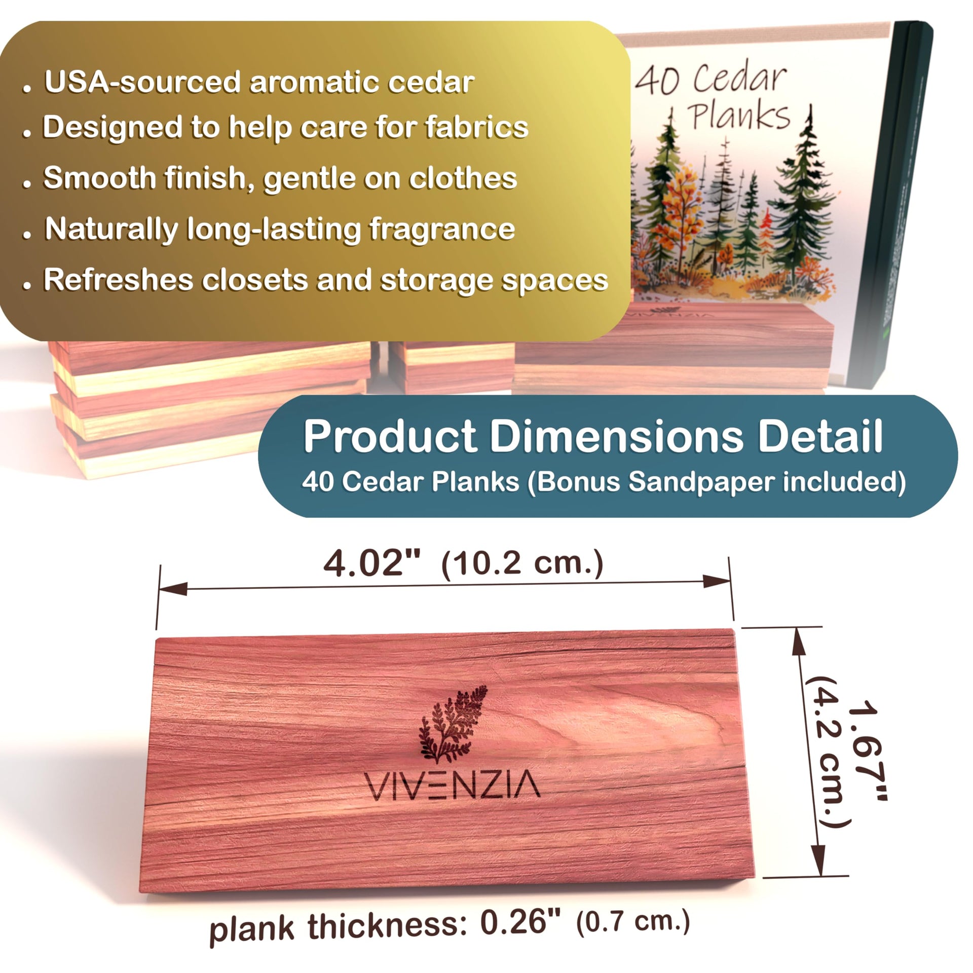Cedar Blocks for Clothes Storage (40 Count)
