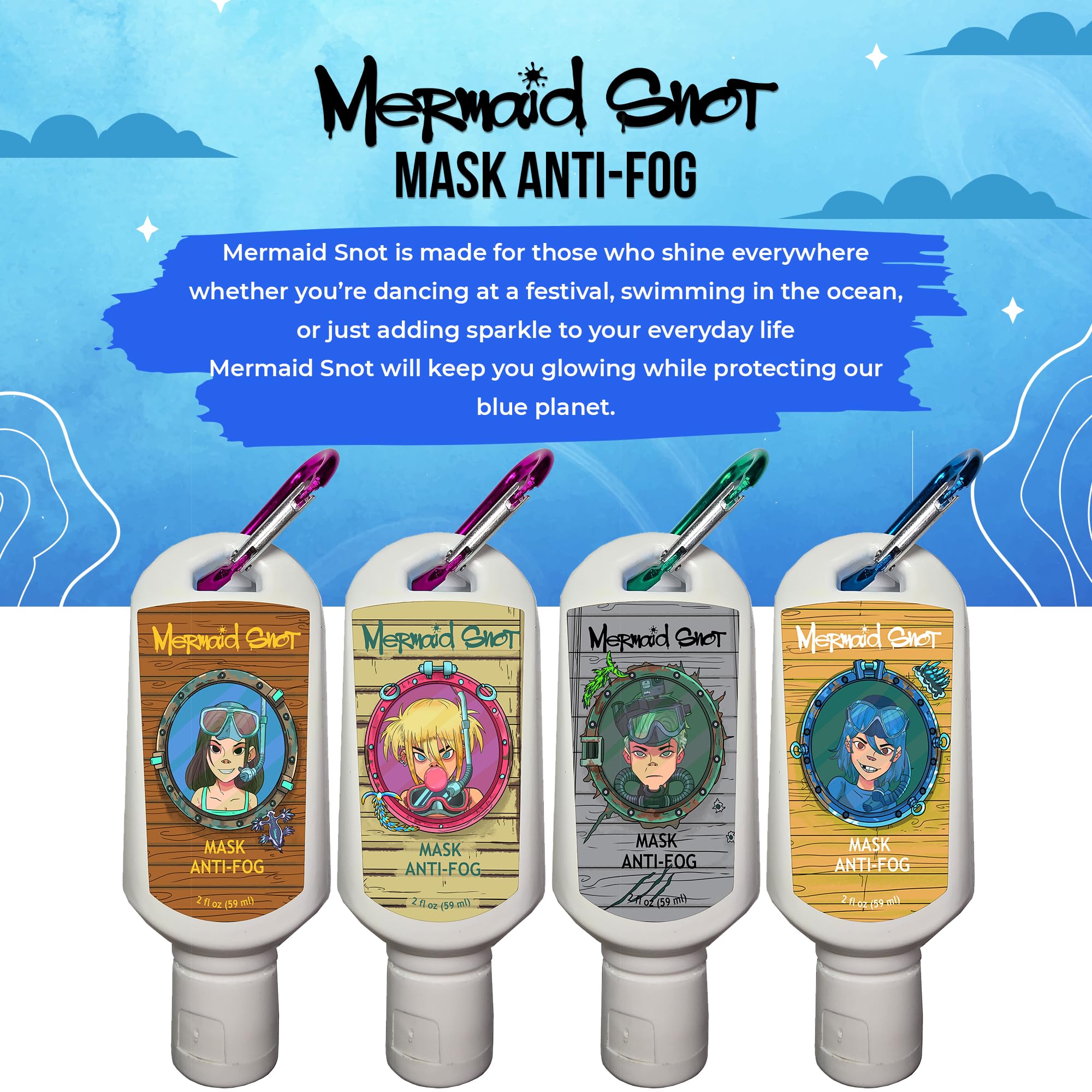 Mermaid Snot Anti Fog Gel for Scuba Diving (2 Fl Oz)