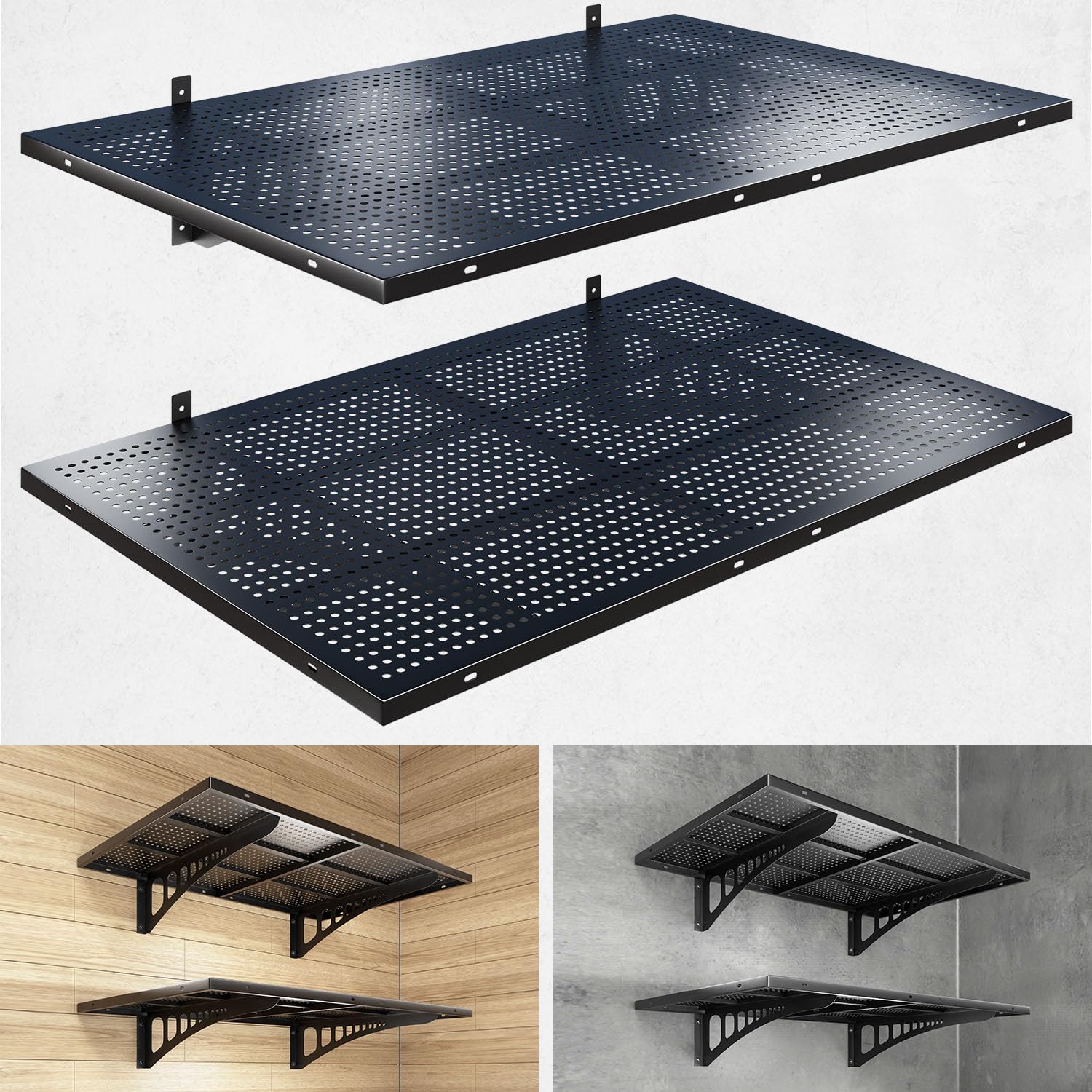 2 Pack 2x3ft Heavy Duty Garage Wall Shelving (24 System)