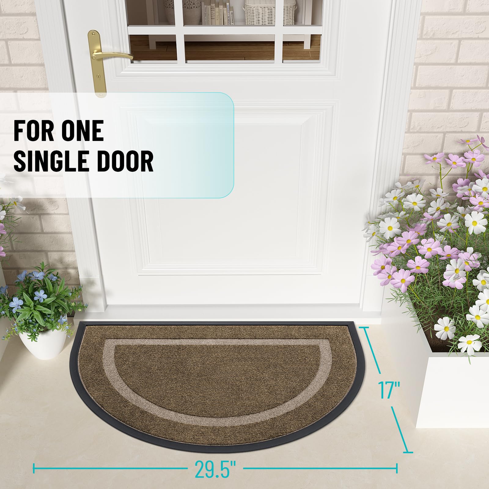 Half Circle Front Door Mat Outside 29.5x17 All