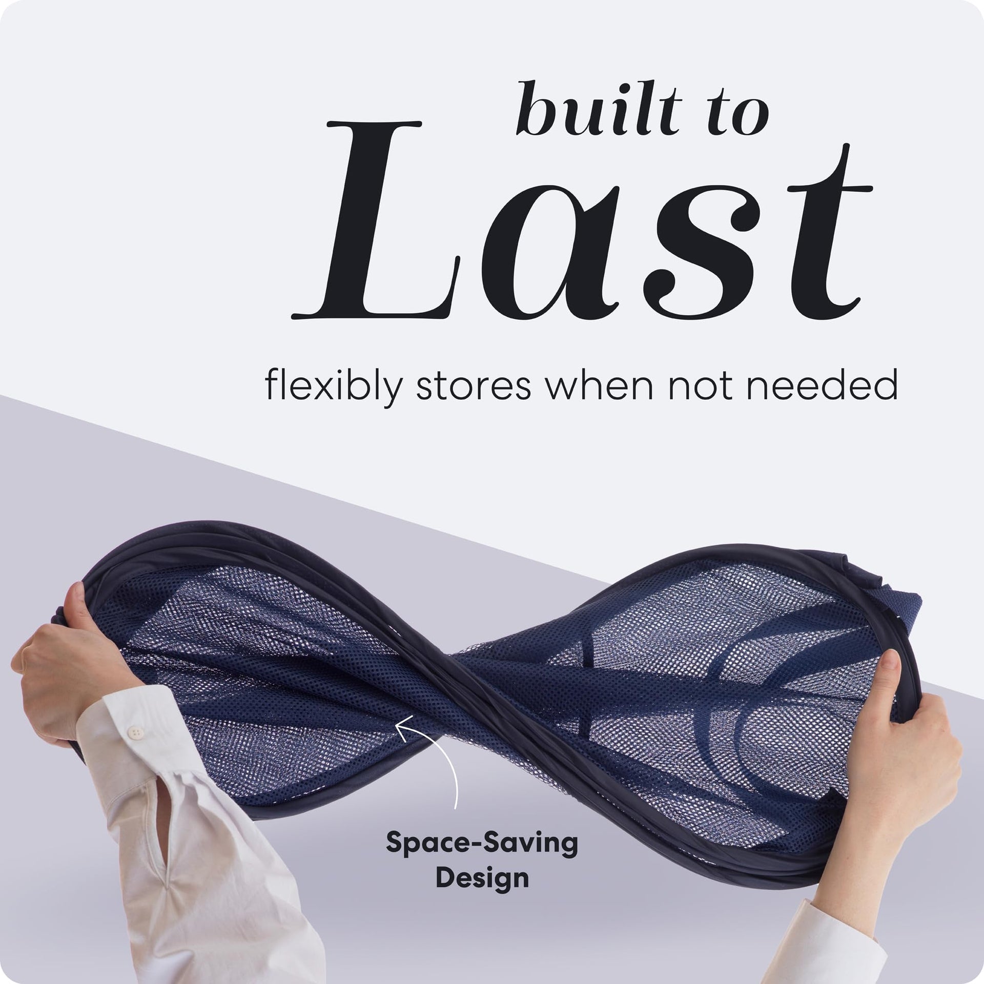 Collapsible Mesh Foldable Hamper 14" x 14' x 24" Navy Blue