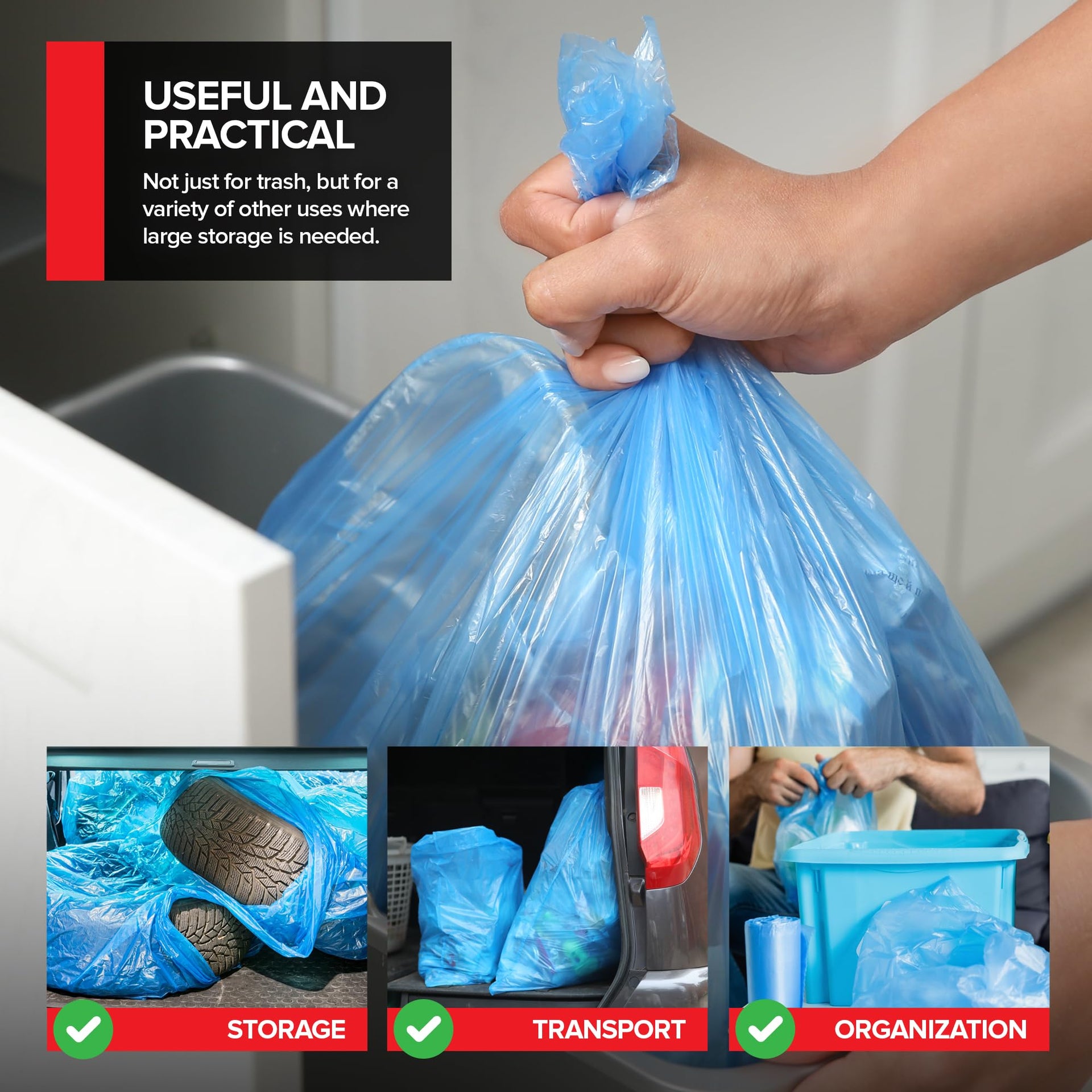 Heavy Duty Blue Recycling Bags (120 Count)