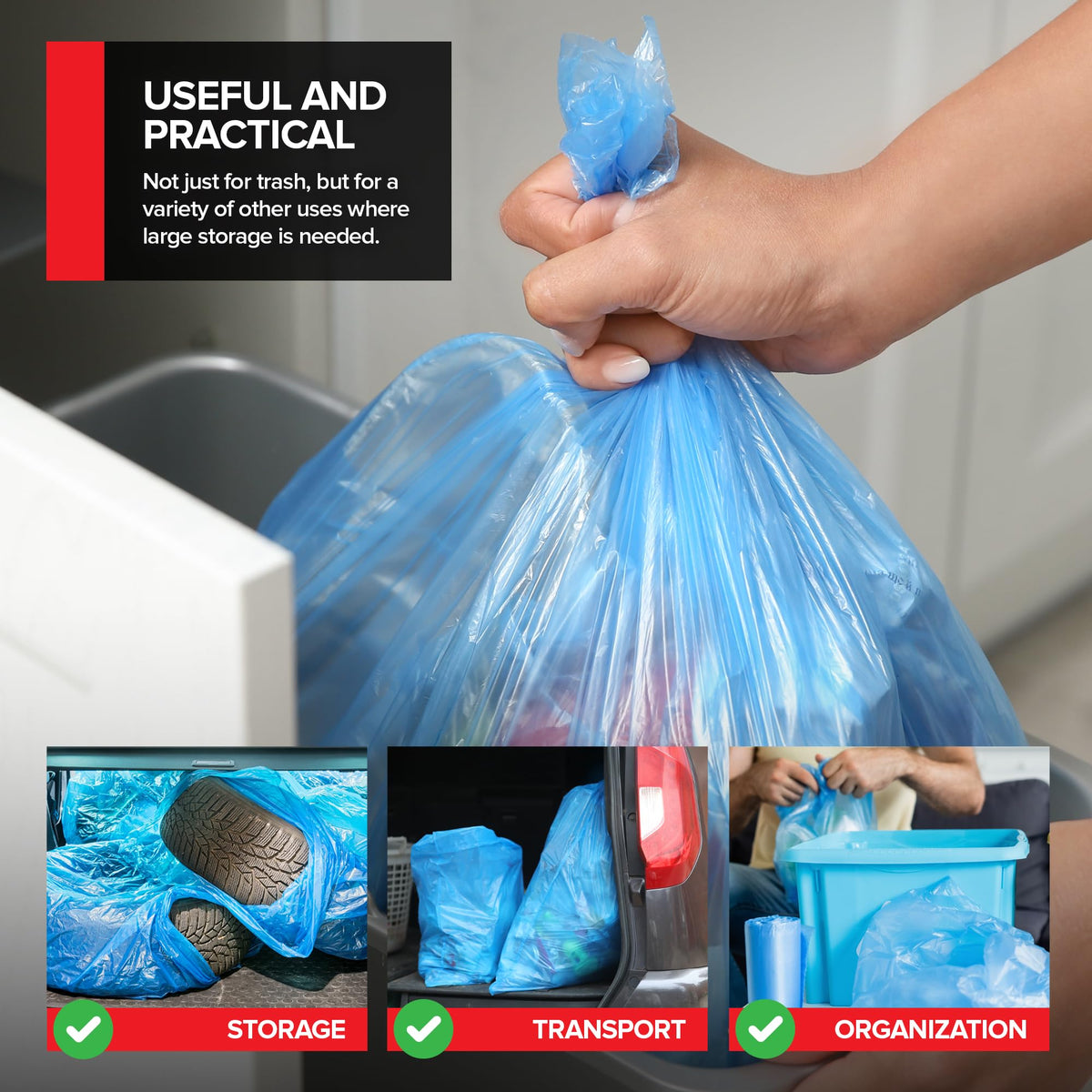 Heavy Duty Blue Recycling Bags (120 Count)