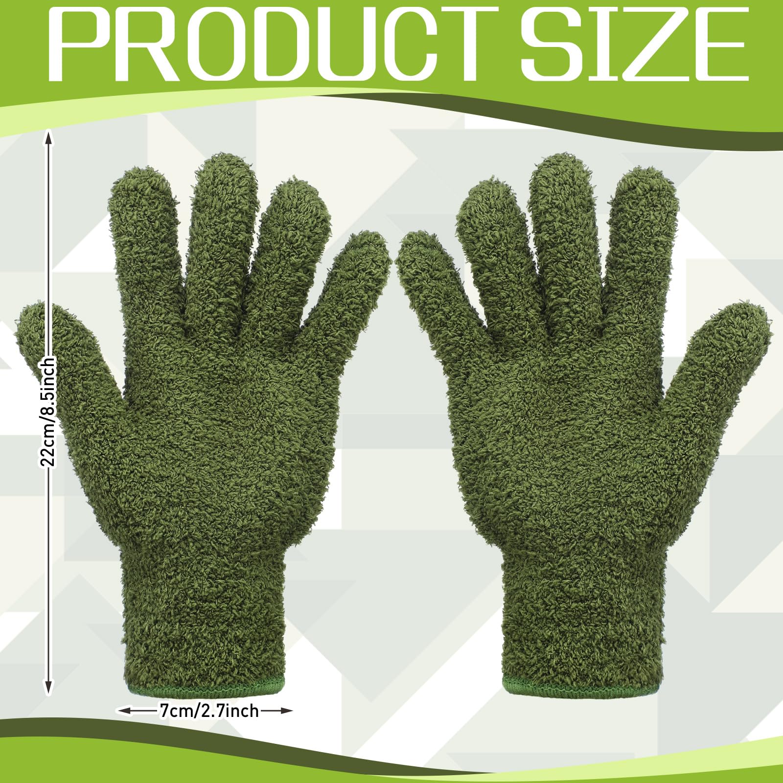 2 Pairs Microfiber Gloves for plants Dusting Cleaning Glove Mittens House Cars Blinds Dusting