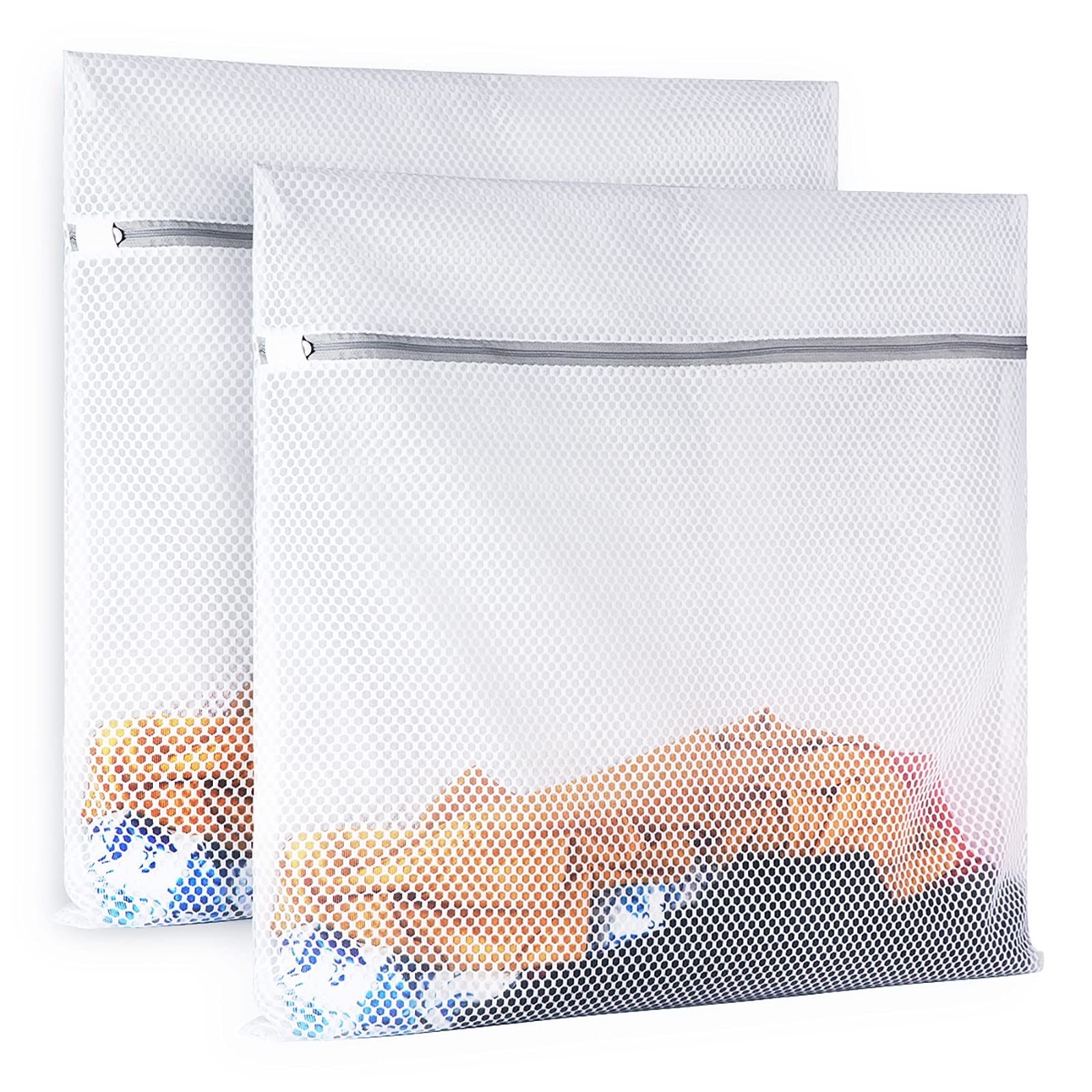 2 XX Large Honeycomb Mesh Laundry Bag Delicates Durable for Washing Machine (2 Count)