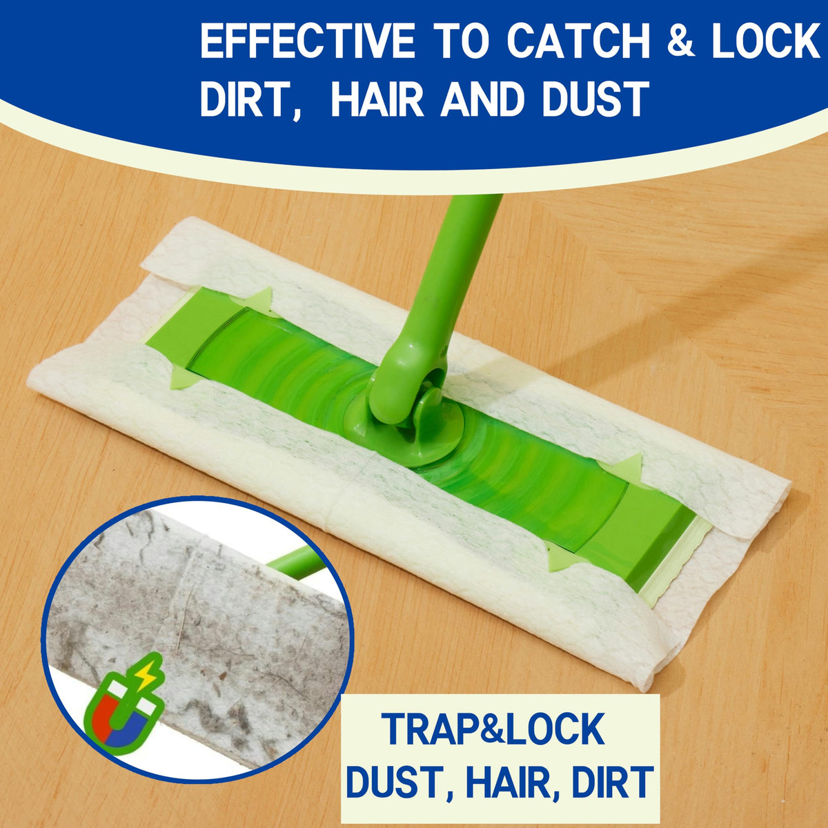 Dry Sweeping Cloths Disposable Mop Refills Floor Dust Mop Pad (80 Count)
