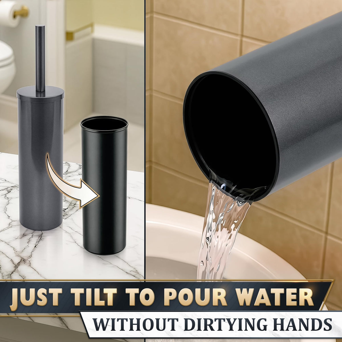 Stainless Steel Toilet Brush and Holder Set