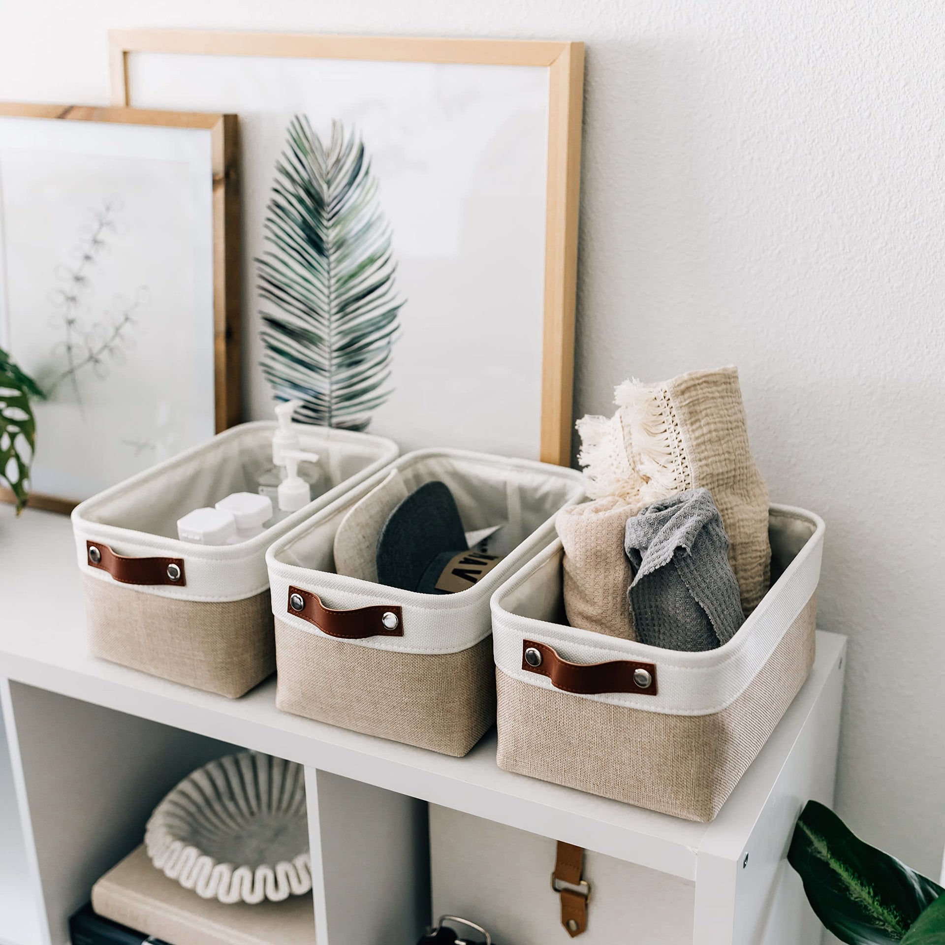 12x8in Canvas Storage Baskets (6 Count)