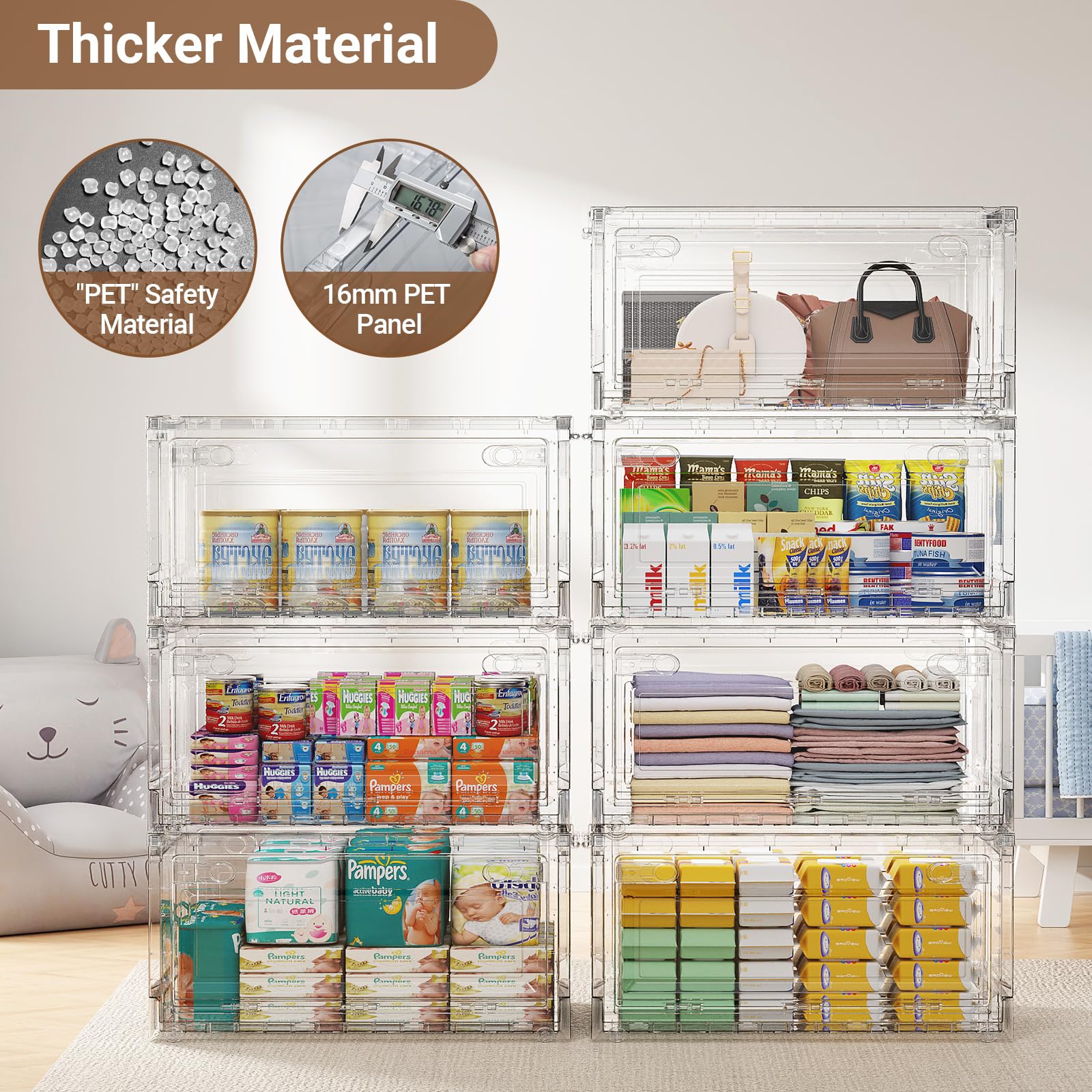 320Qt Stackable Storage Bins with Lids Wheels (4 Count)