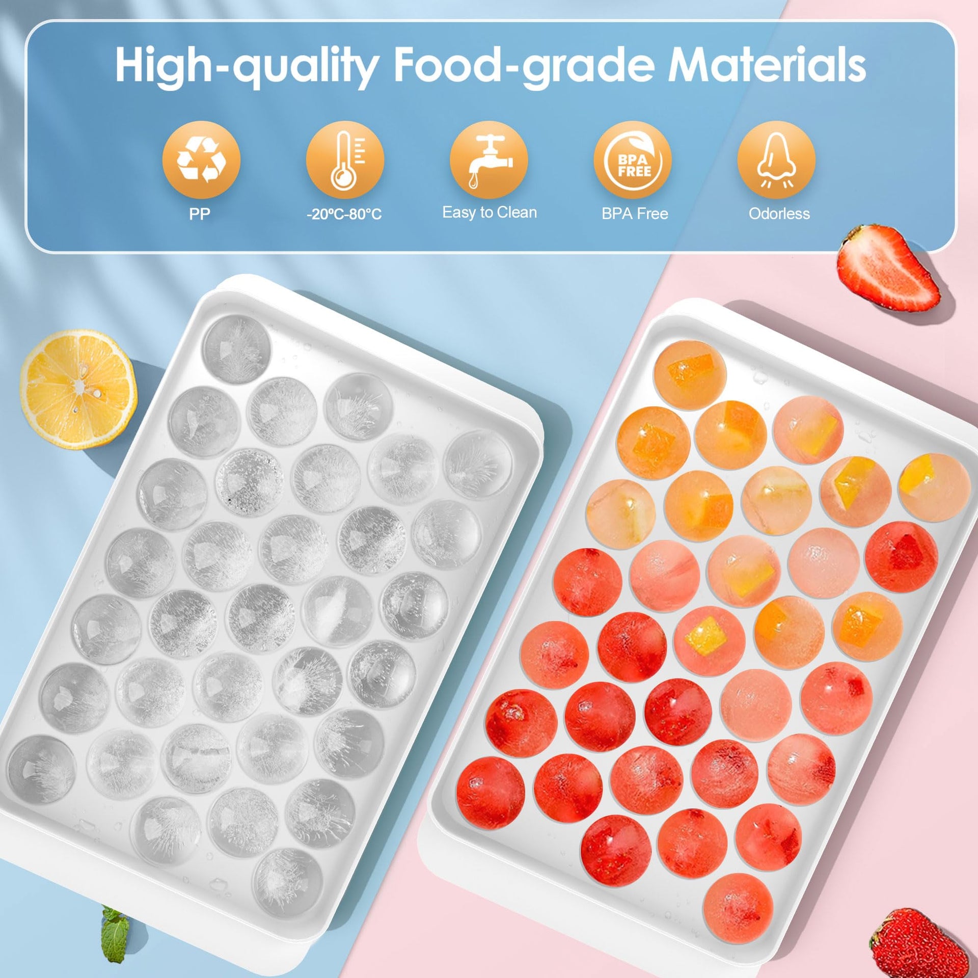 Ice Cube Tray with Lid and Bin