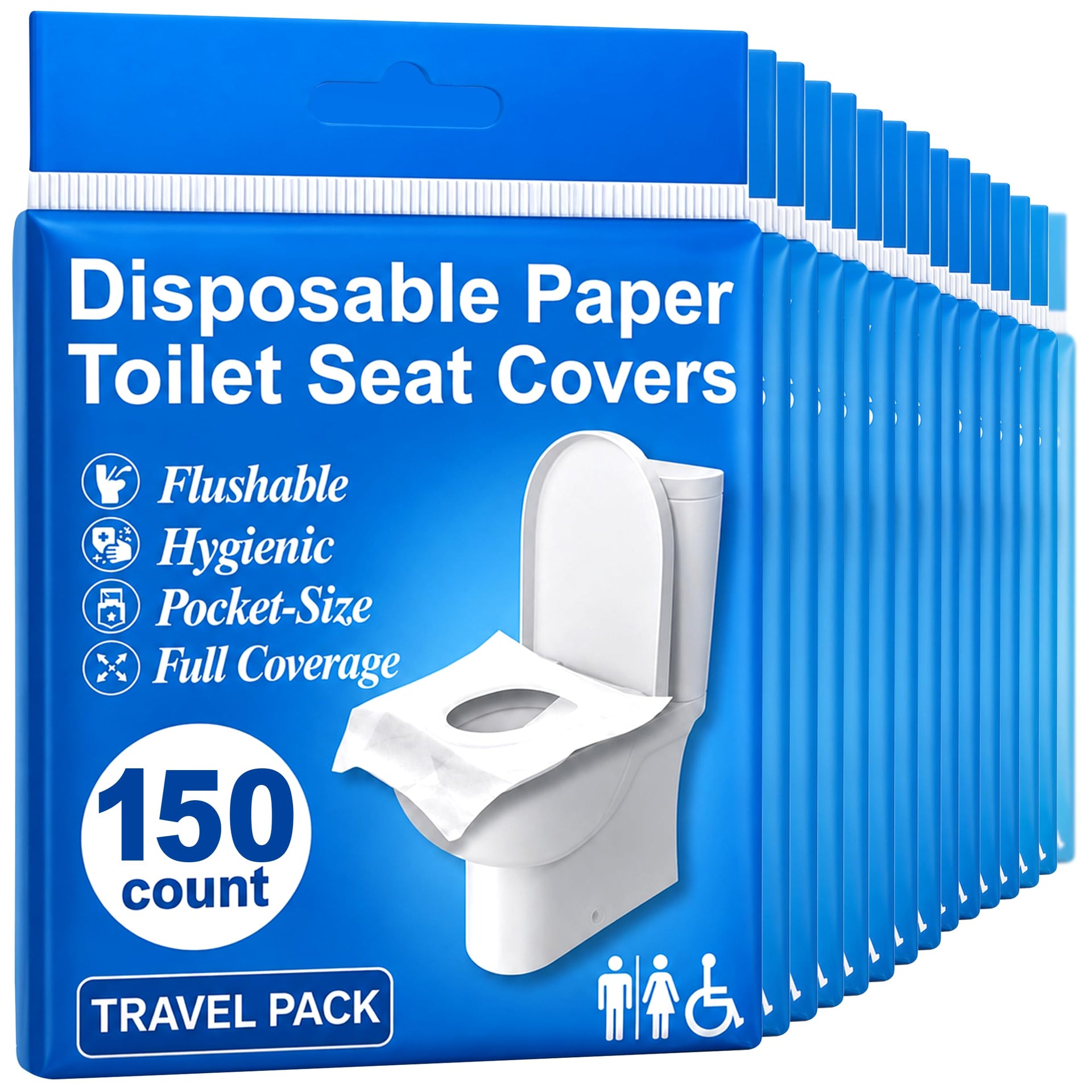 Disposable Toilet Seat Covers Flushable XL 150 Pack (150 Count)