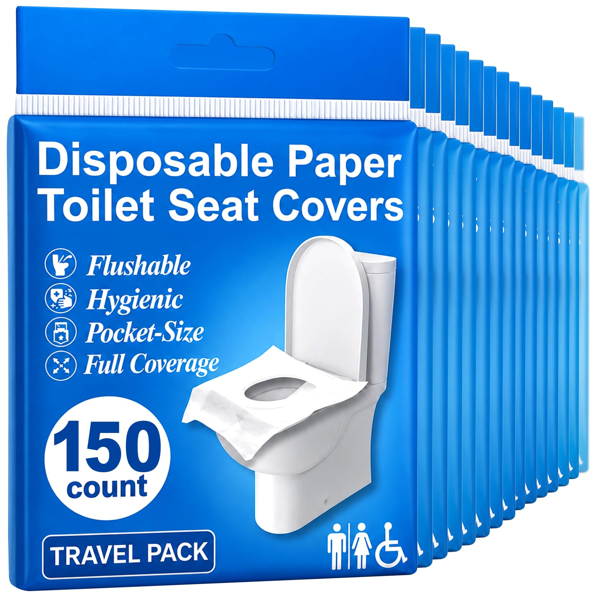 Disposable Toilet Seat Covers Flushable XL 150 Pack (150 Count)