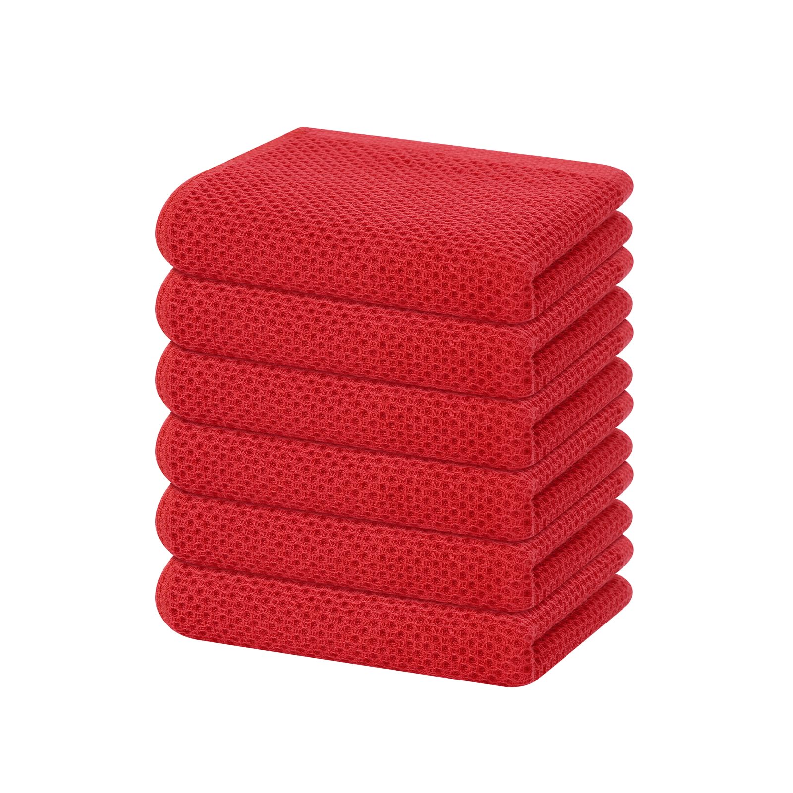 100% Cotton Waffle Weave Kitchen Dish Towels 6 (6 Count)