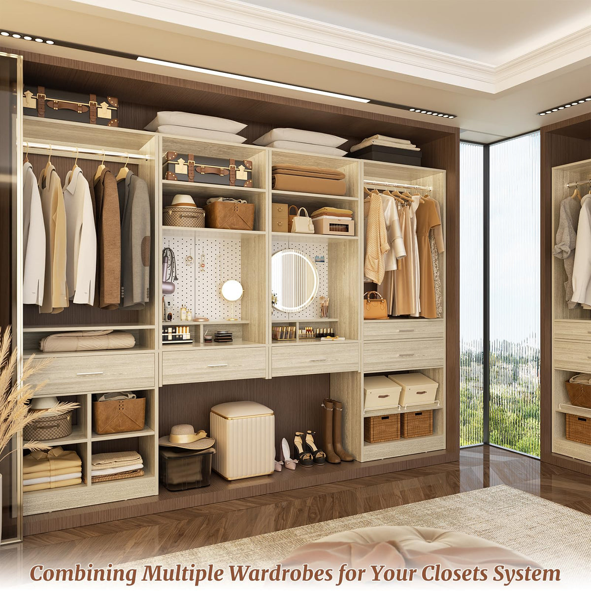75" Modular Closet System with Magnetic Pegboard (3 Count)