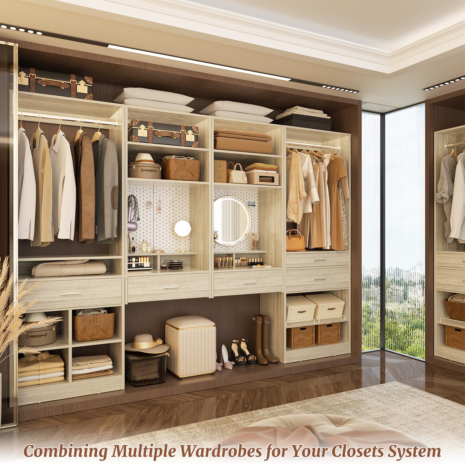 75" Modular Closet System with Magnetic Pegboard (3 Count)