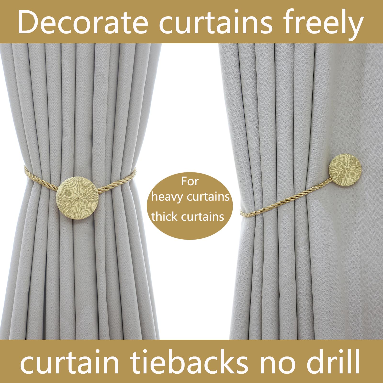 Magnetic Curtain Tiebacks (4 Count)