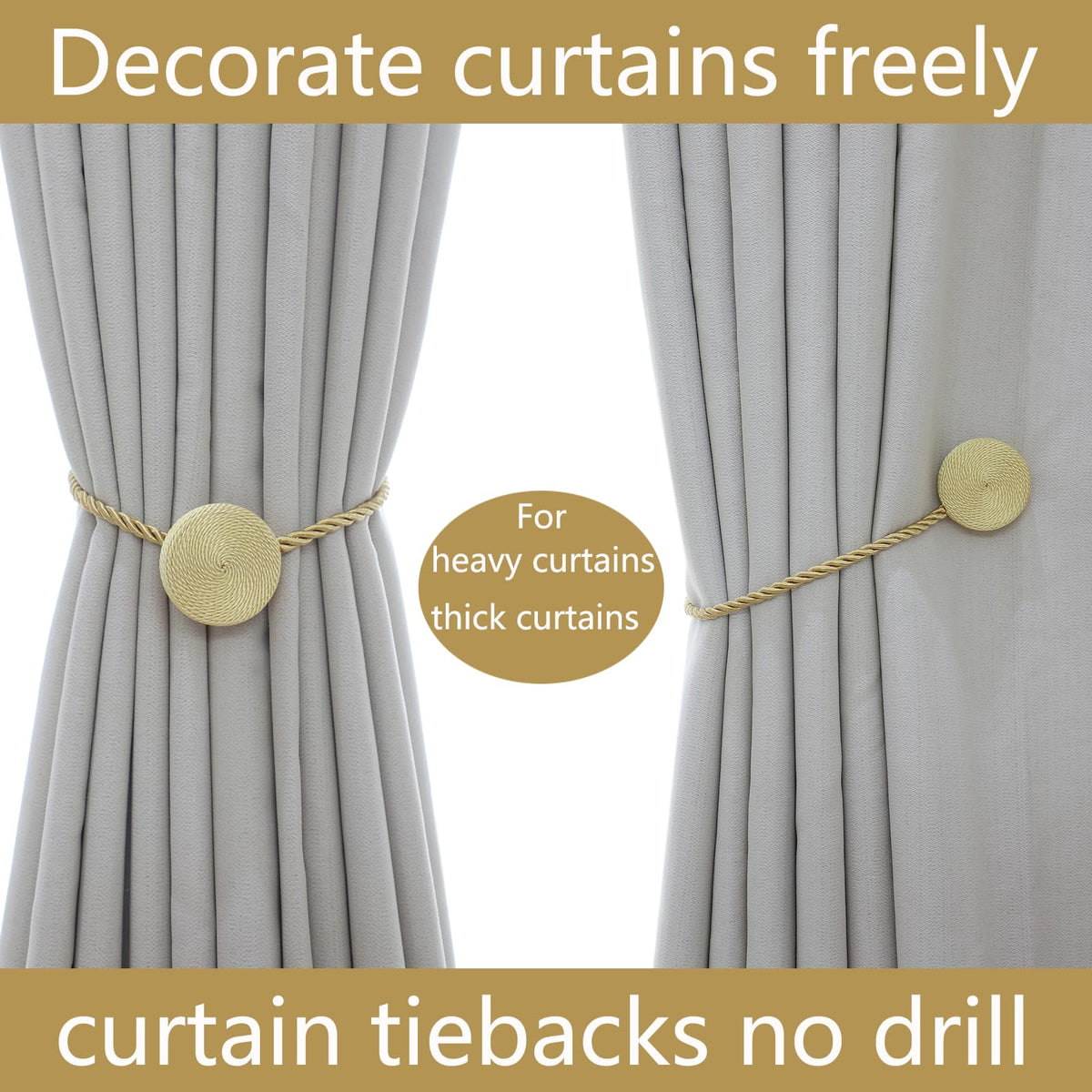 Magnetic Curtain Tiebacks (4 Count)