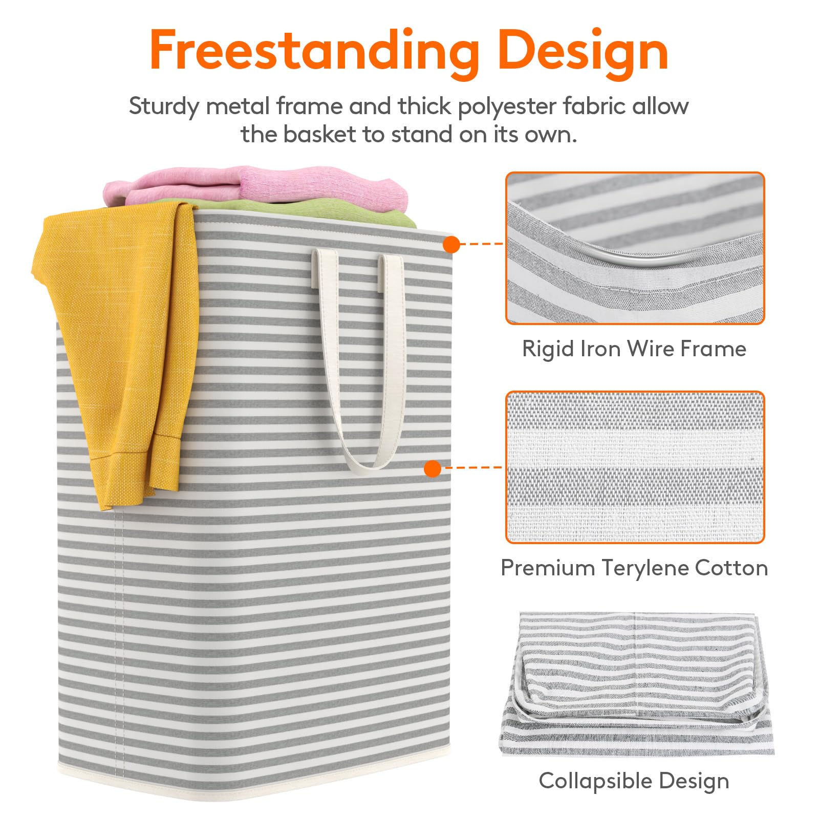 2 Pack Laundry Basket 65L Each (2 Count)