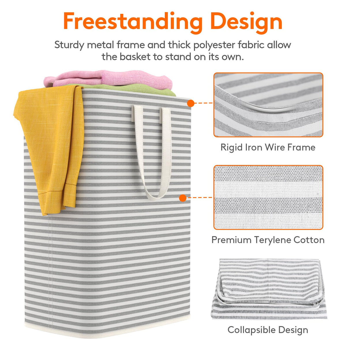 2 Pack Laundry Basket 65L Each (2 Count)
