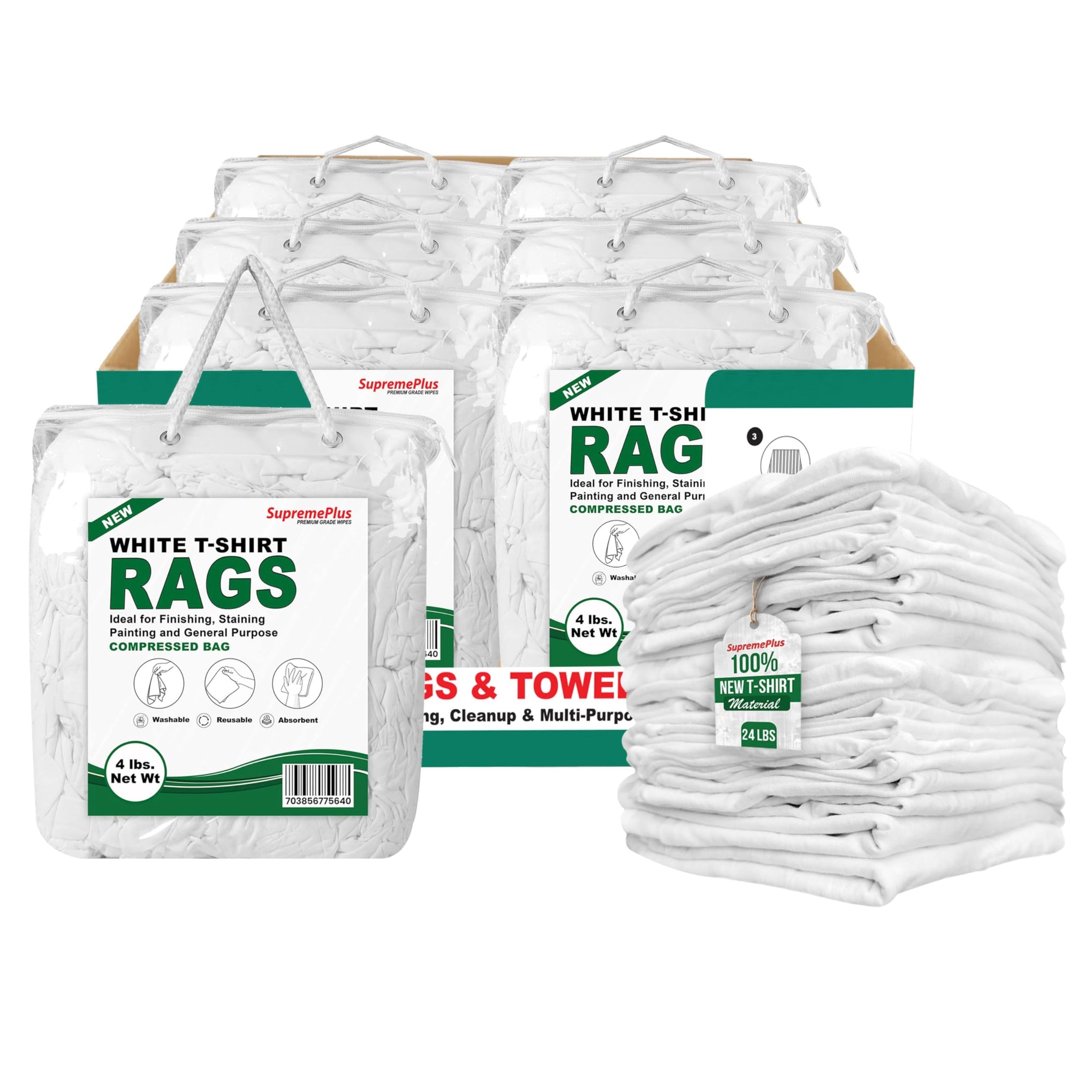 Premium New White Cotton Knit T (150 Count)