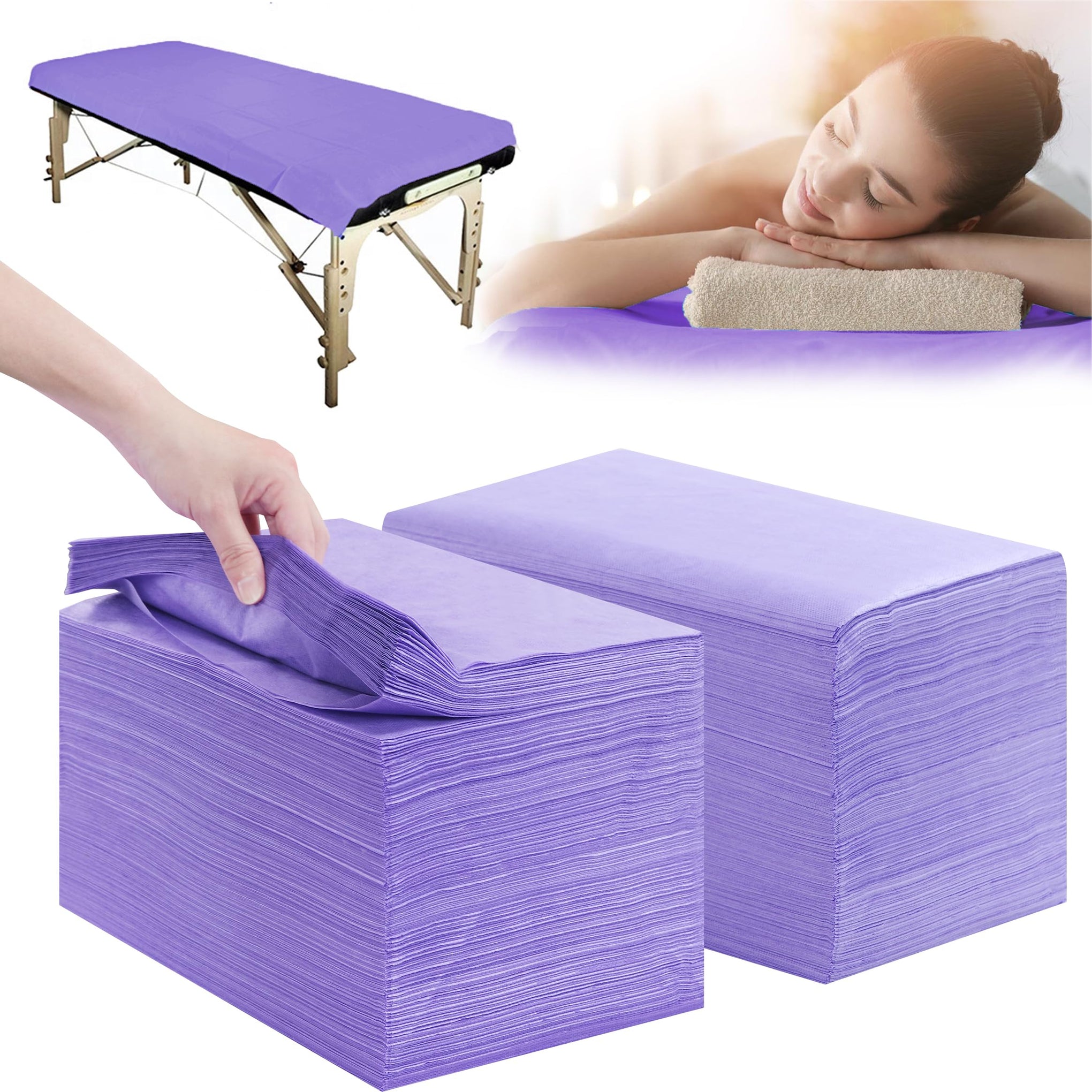 Disposable Bed Sheets 200 Pcs 31" x 71" Massage Table Sheets Non Woven Fabric SPA Bed Cover Breathable for Massage Beauty Tattoos (200 Count)