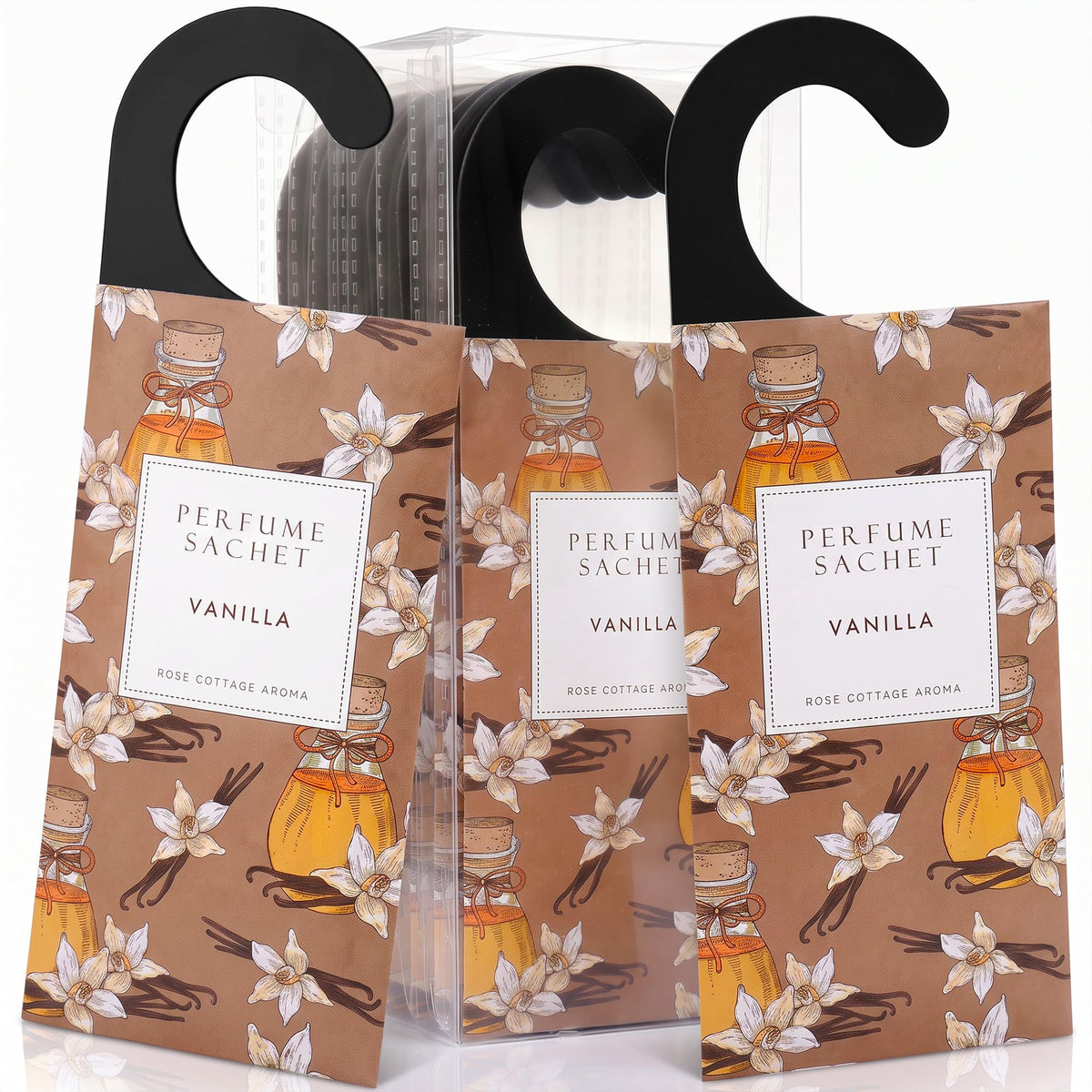 Large 12 Packs Vanilla Hanging Scented Sachets Long (12 Count)