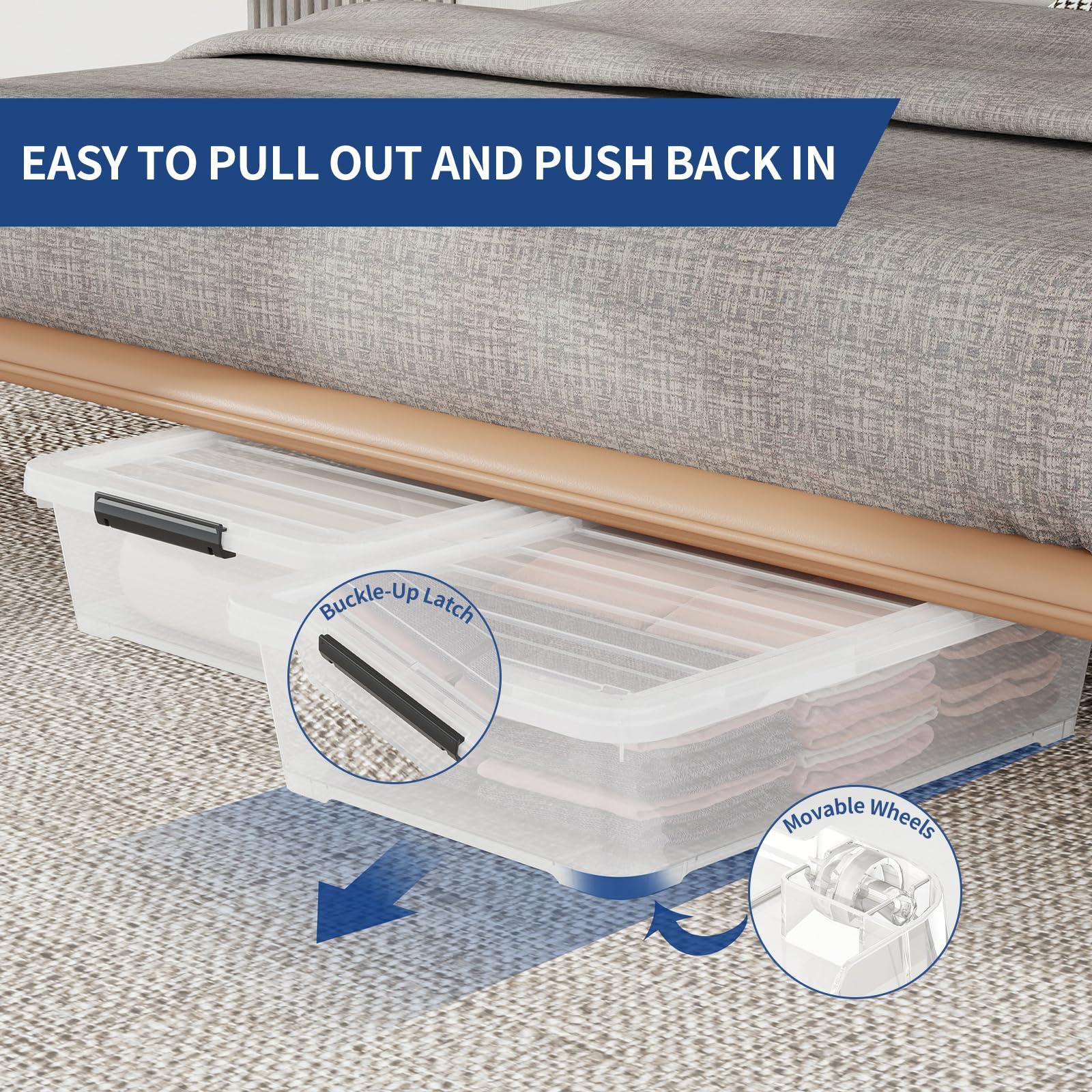 4 Pack Under Bed Storage Box (4 Count)
