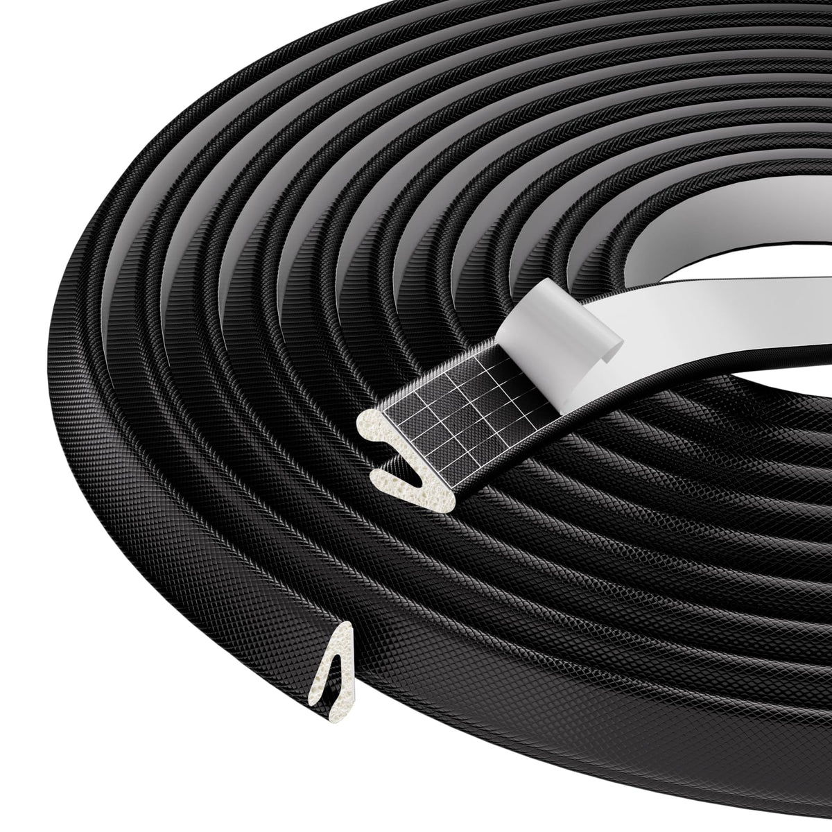 V Shape Thin Foam Weather Stripping Door Frame Seal Strip 33FT Black (33 Foot)