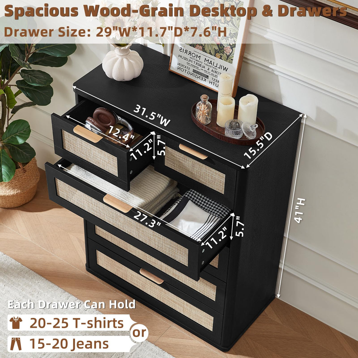 Rattan Dresser for Bedroom