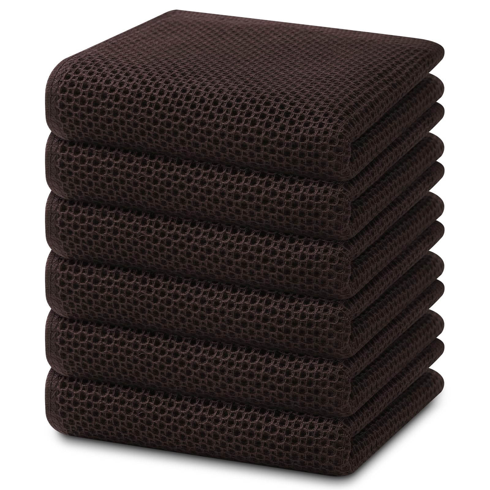 100% Cotton Waffle Weave Kitchen Dish Towels 6 (6 Count)