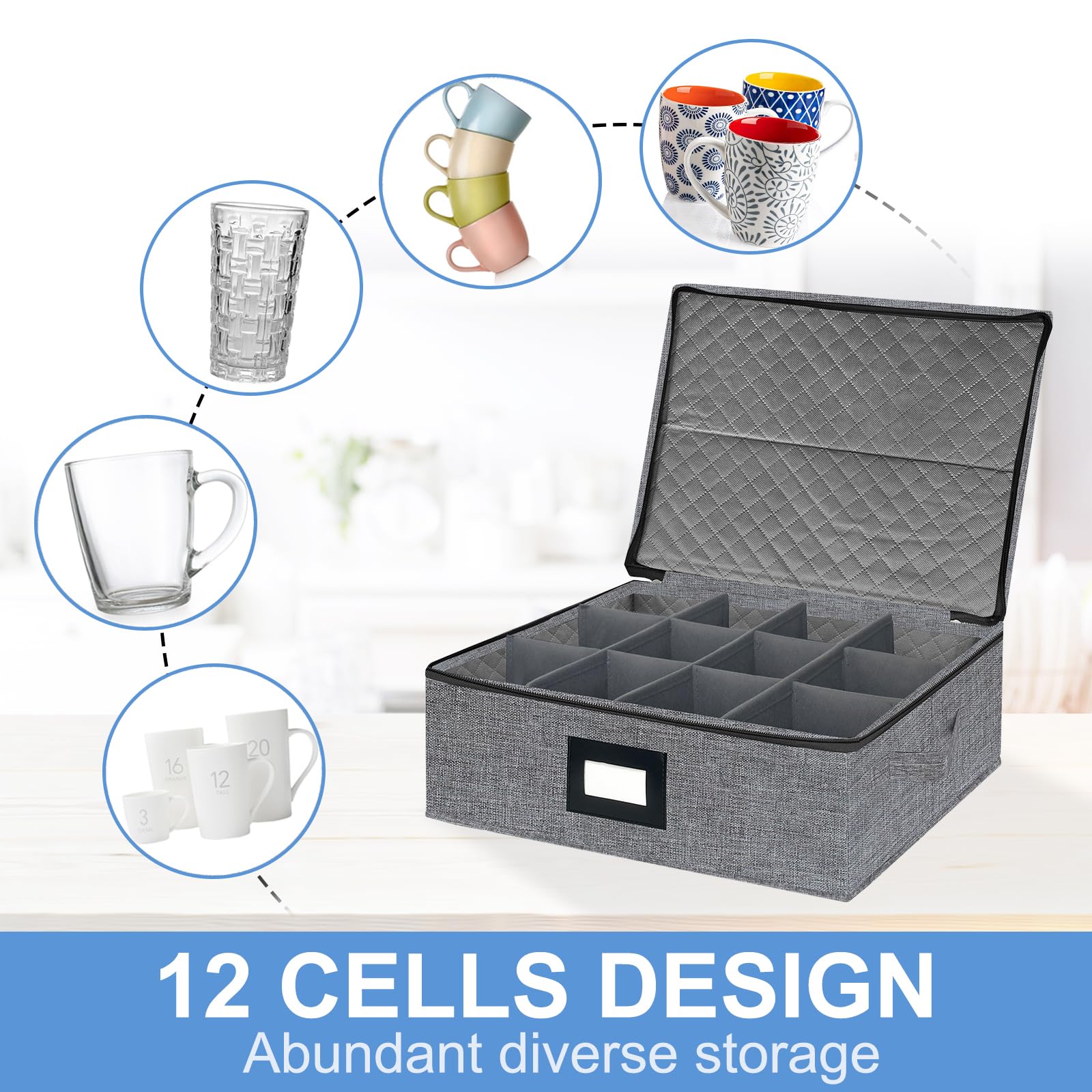 Mug Coffee Storage Box with Dividers