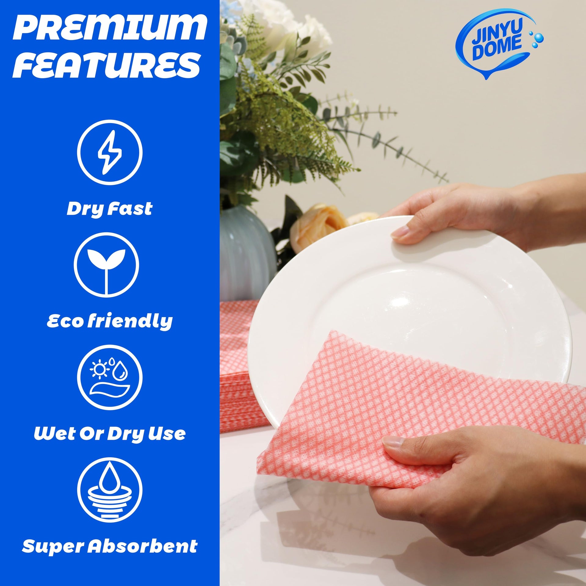 Disposable Kitchen Cleaning Cloths Dish Towels Dish Cloth Reusable Cloths for Kitchen (100 Count)