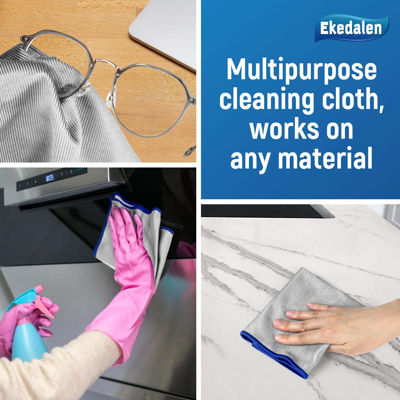 Microfiber Cleaning Cloth Lint Free Glass Polish (6 Count)