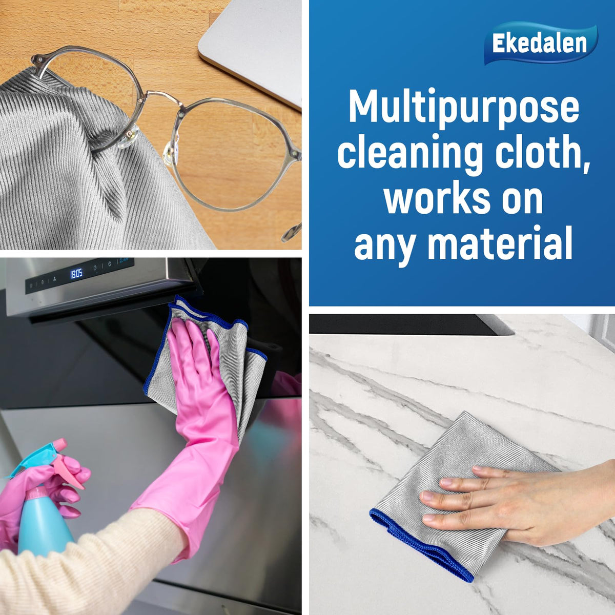 Microfiber Cleaning Cloth Lint Free Glass Polish (6 Count)