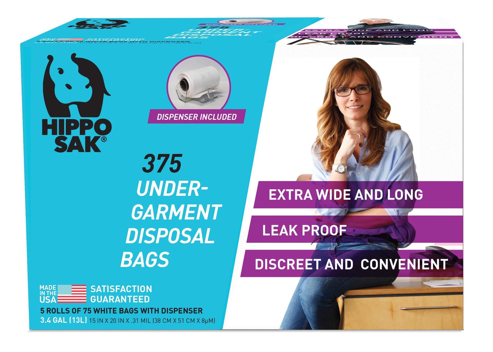 Incontinence Undergarment Disposal Bags (375 Count)