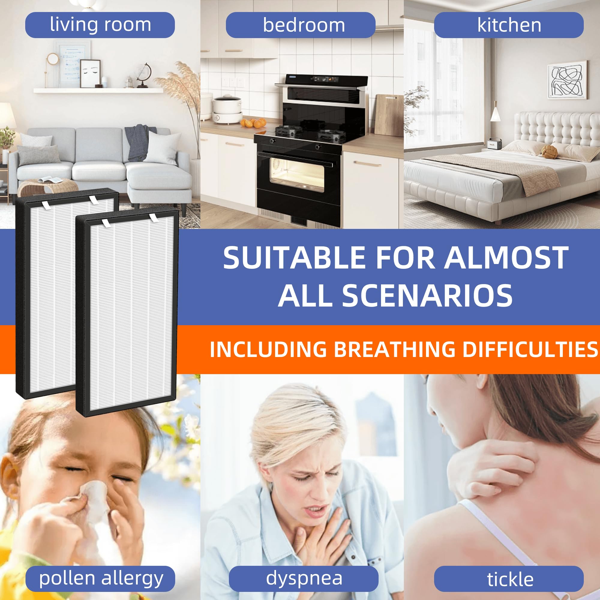 HSP003 True HEPA Filter Replacements for Hathaspace Air Purifier Filters HSP003