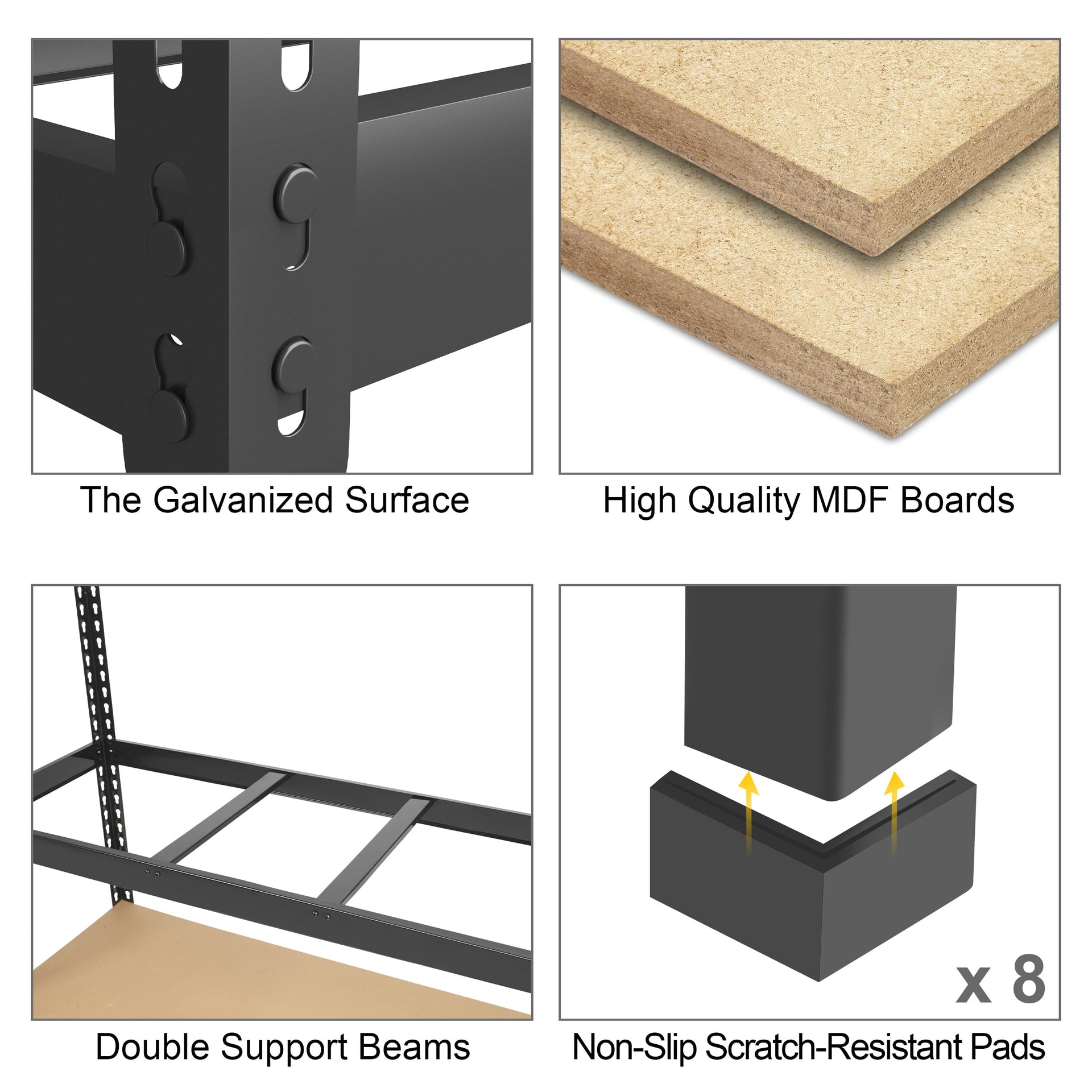 47"W x 18"D x 72"H Garage Storage Shelves (8 Count)