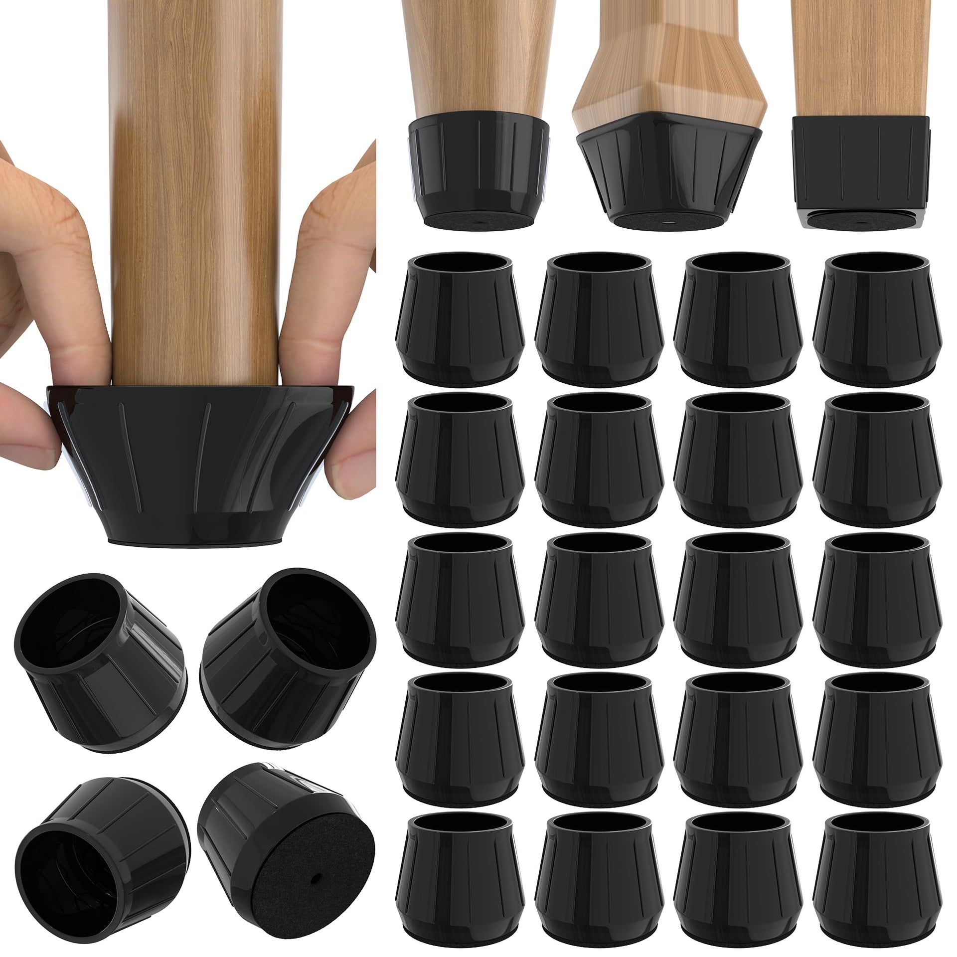 24PCS Silicone Chair Leg Floor Protectors for Hardwood Floors (24 Count)