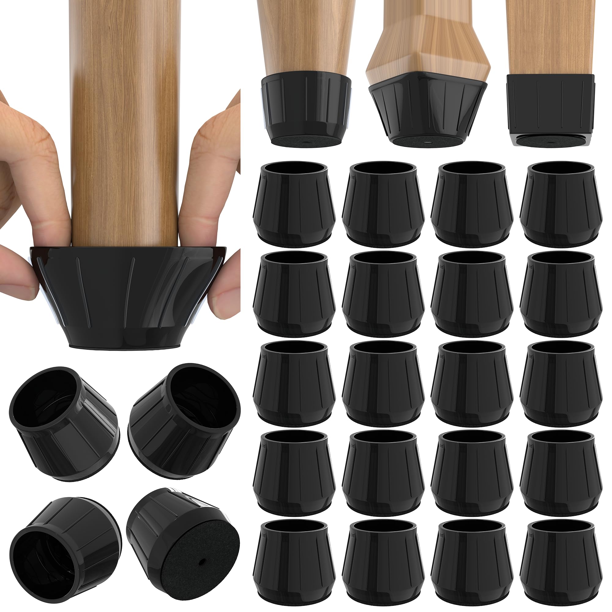 24PCS Silicone Chair Leg Floor Protectors for Hardwood Floors (24 Count)