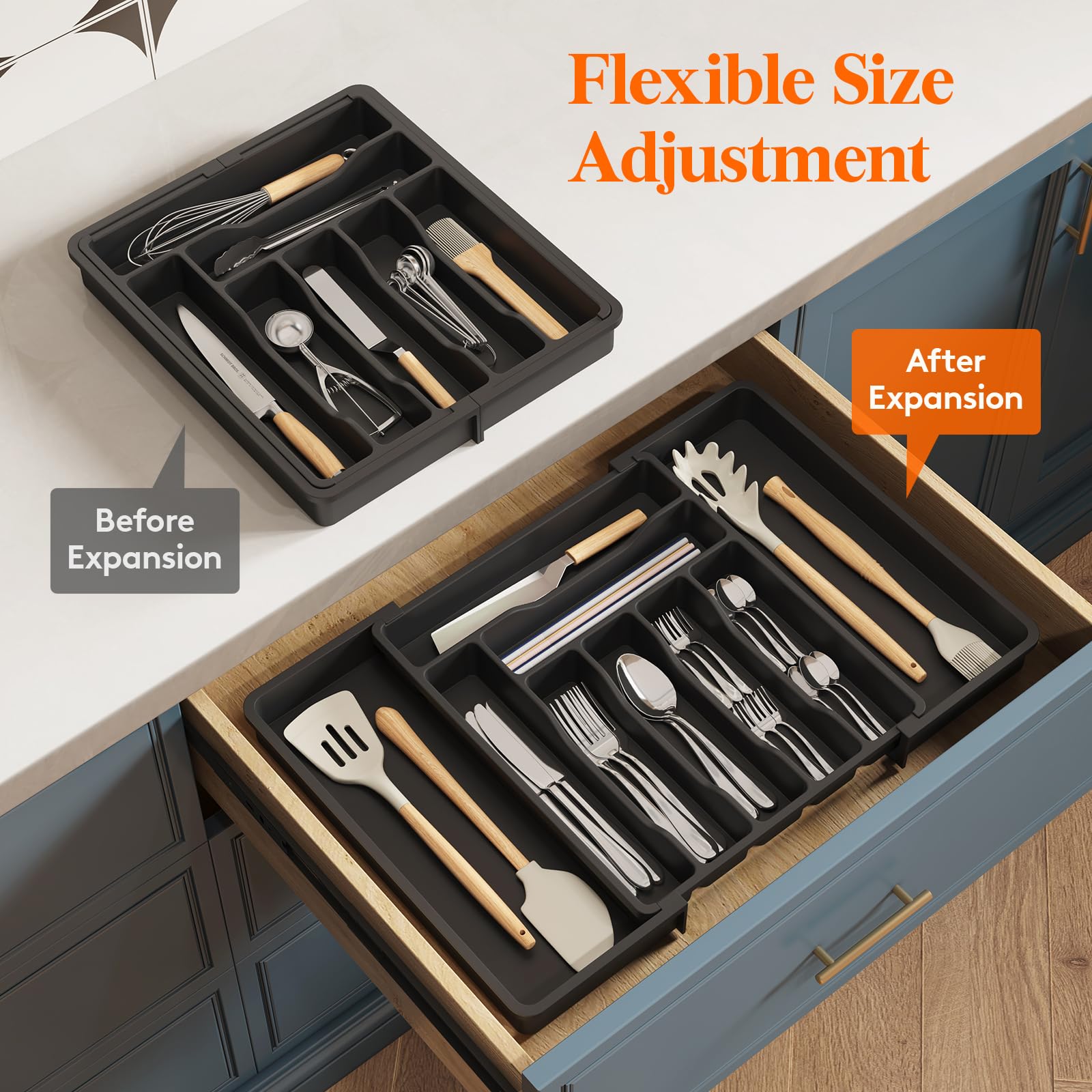 Utensil Organizer for Kitchen Drawer