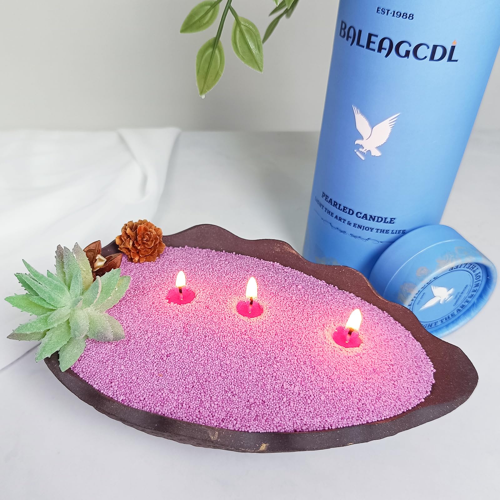 Lavender Scented Purple Pearled Candle 18oz Luxury Sand Candle Granulated Wax (18 Ounce)