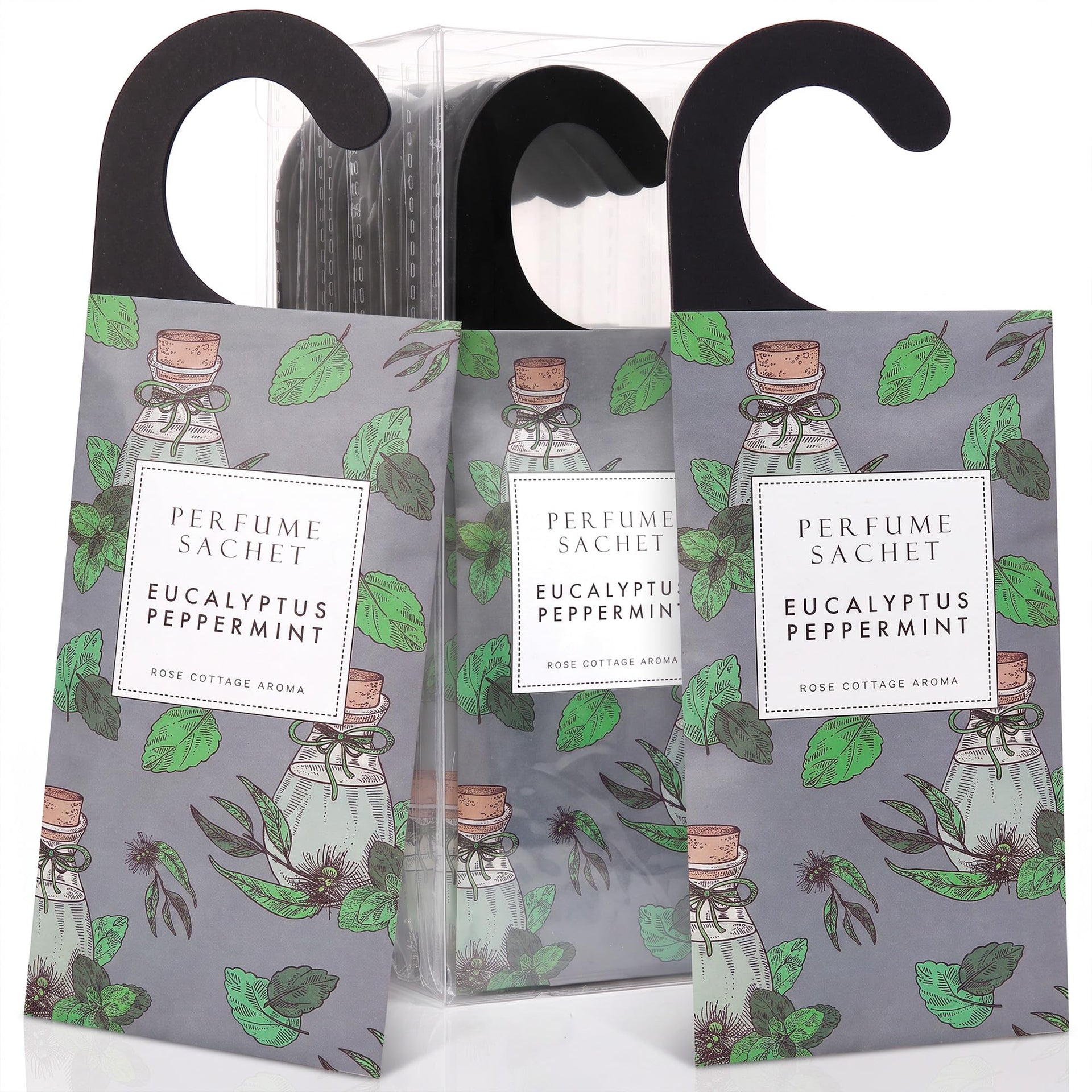 Large 12 Packs Eucalyptus Peppermint Hanging Scented Sachets Long (12 Count)