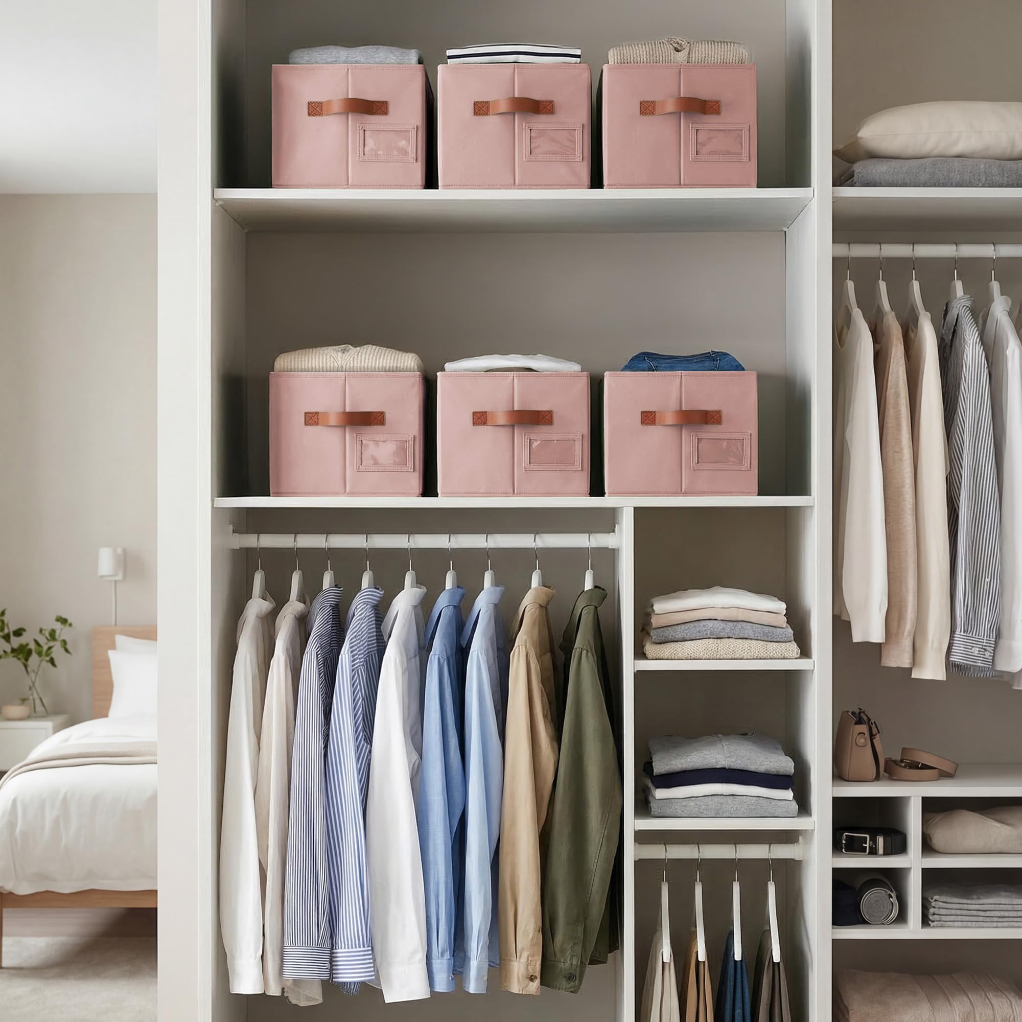 Closet Storage Bins with Label (3 Count)